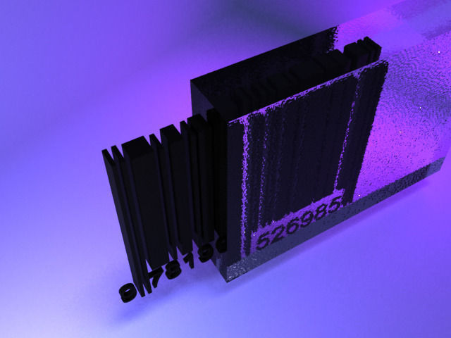 Barcode with glass advanced lights scenes Low-poly 3D model_5