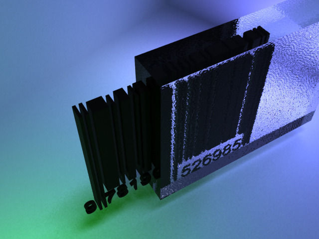 Barcode with glass advanced lights scenes Low-poly 3D model_4