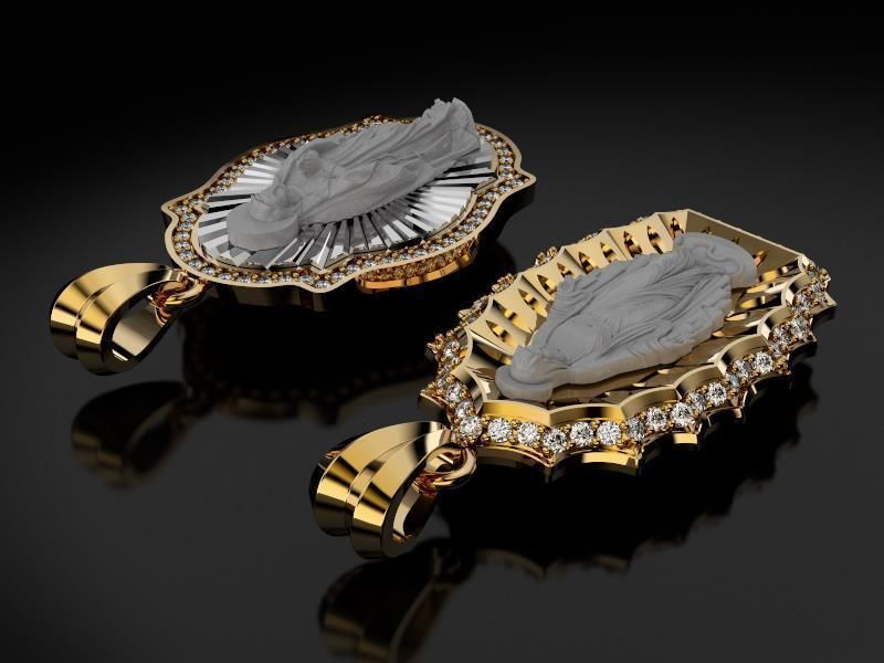 Virgins Pendant With Diamonds 3D print model_4