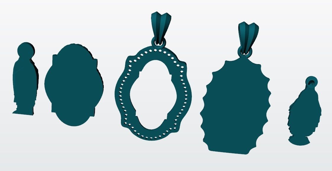 Virgins Pendant With Diamonds 3D print model_9