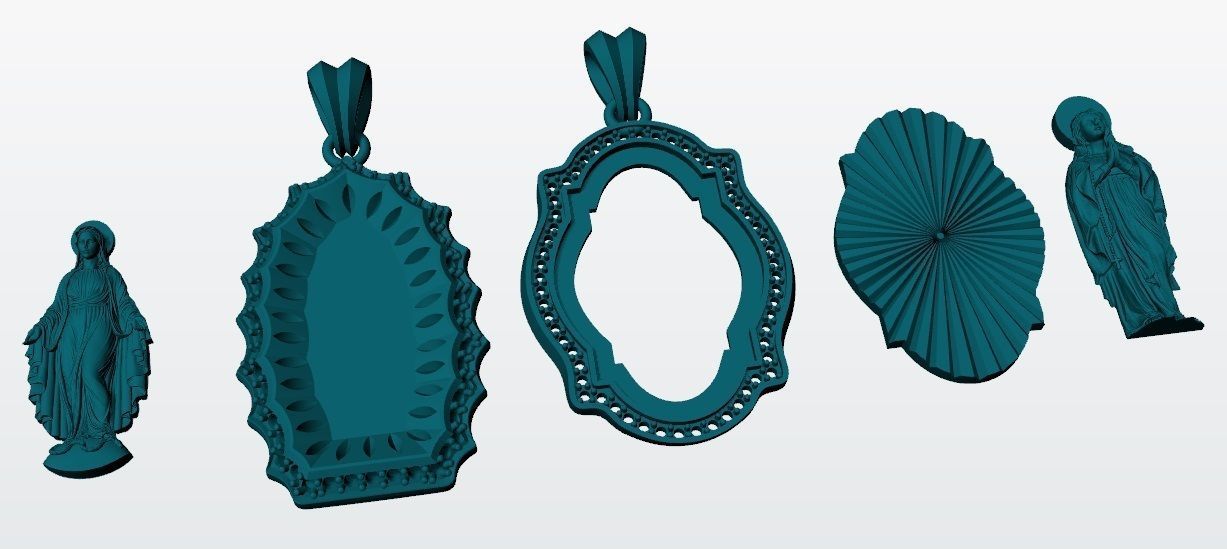 Virgins Pendant With Diamonds 3D print model_7