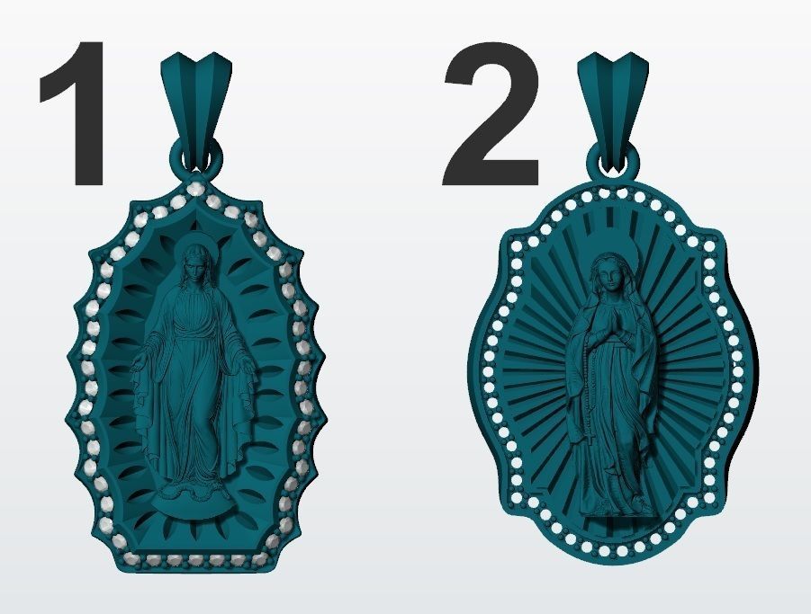 Virgins Pendant With Diamonds 3D print model_5