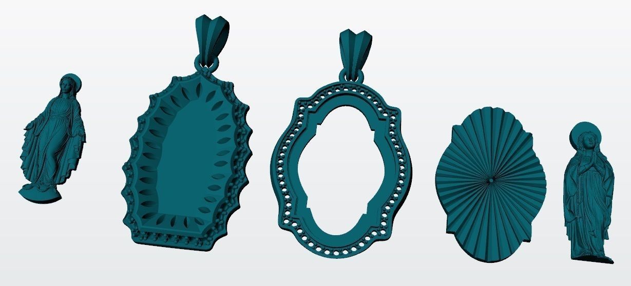 Virgins Pendant With Diamonds 3D print model_6