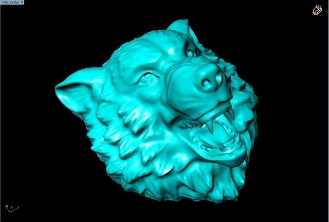 Wolf for jewelry - Dog  for ring 3D print model