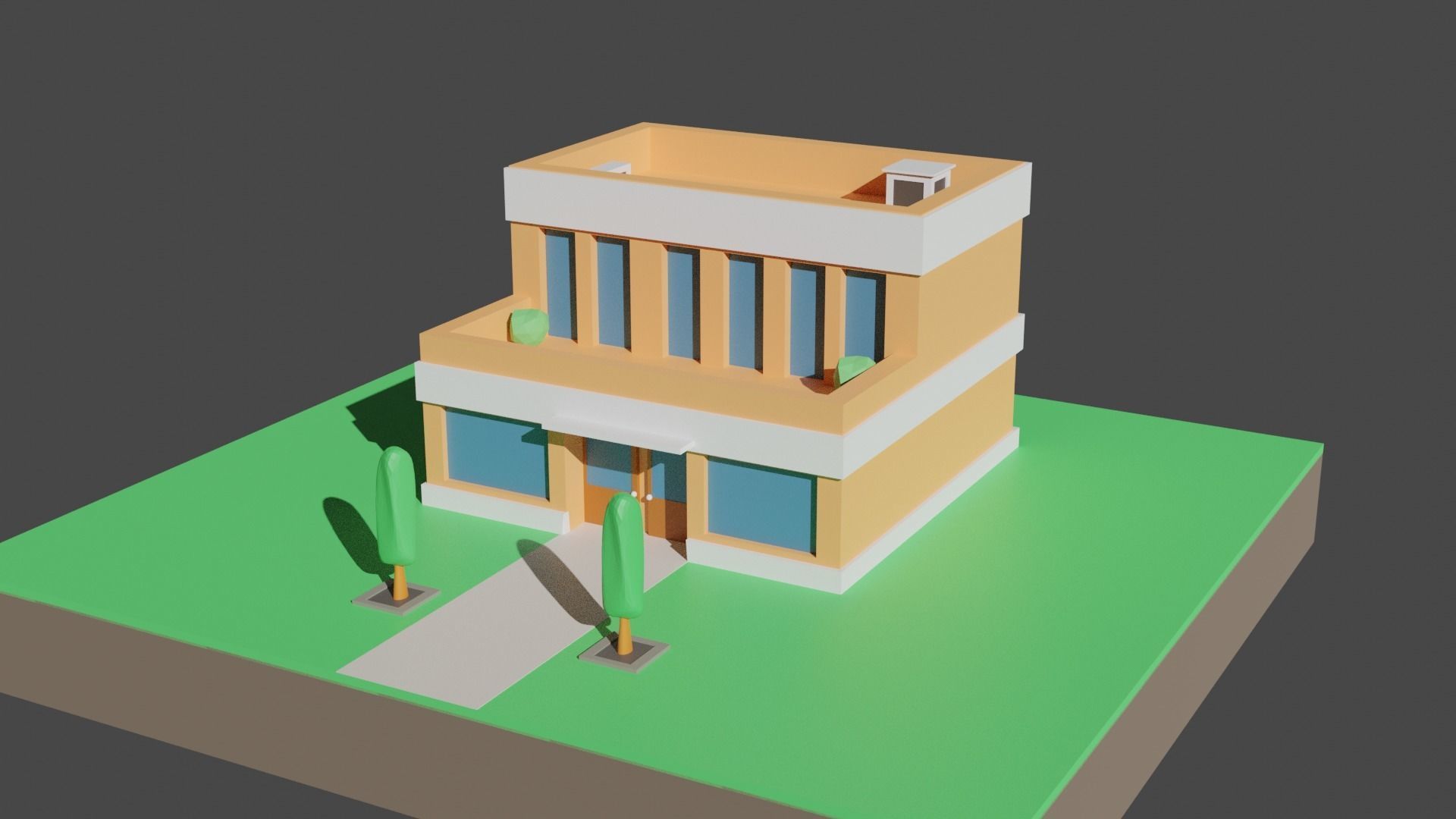 LOW POLY HOUSE Low-poly 3D model_3