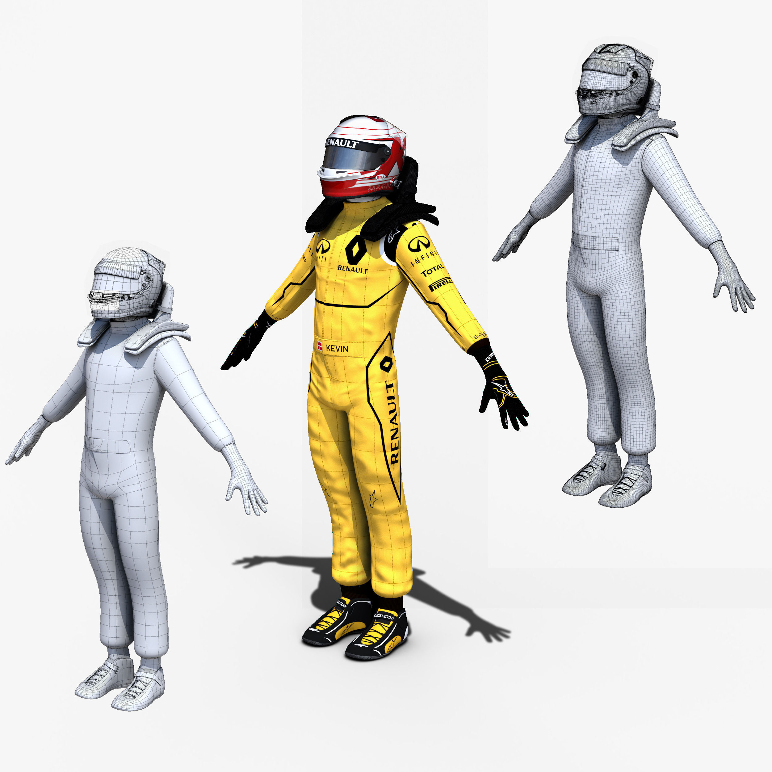 Kevin Magnussen 2016 Low-poly 3D model_7