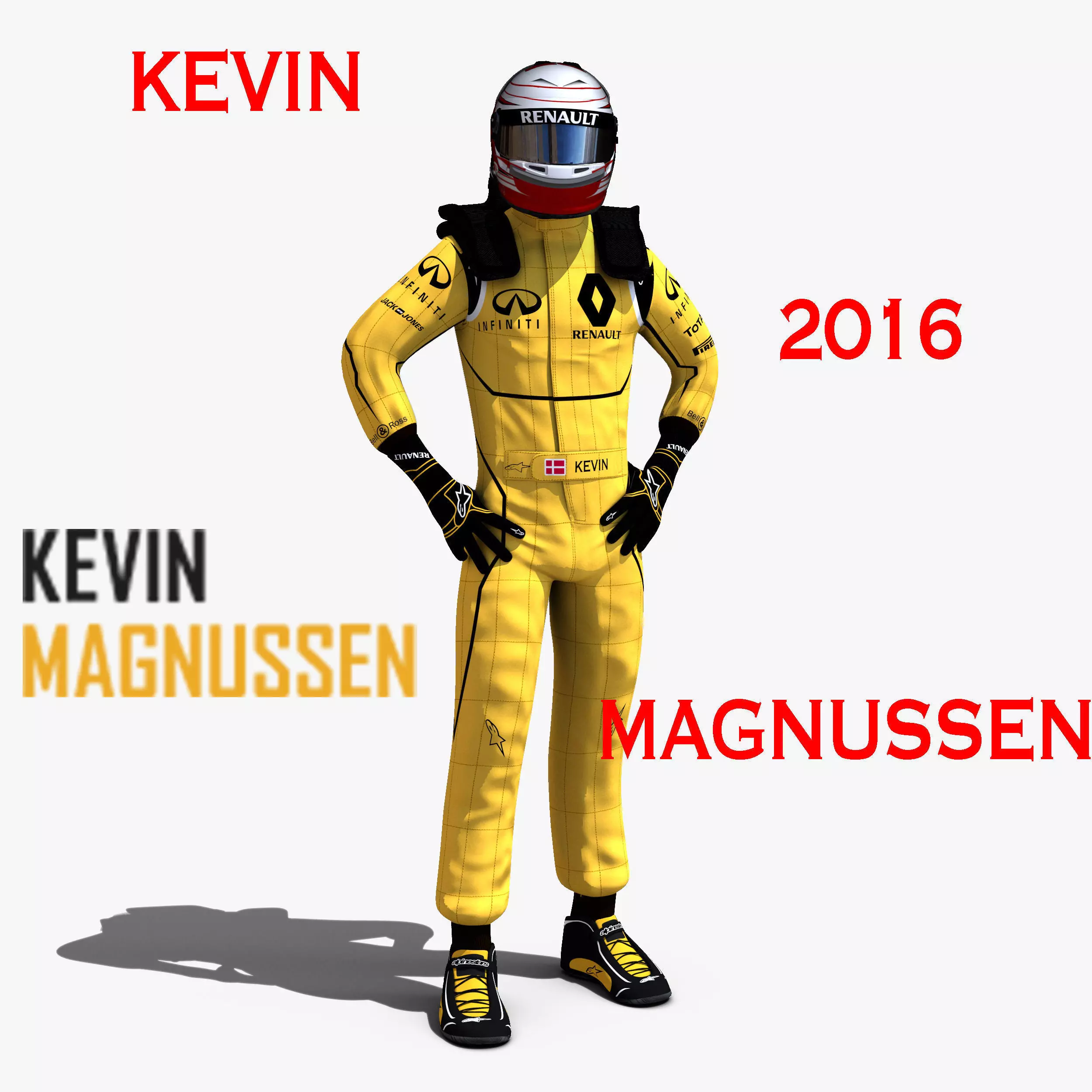 Kevin Magnussen 2016 Low-poly 3D model_0