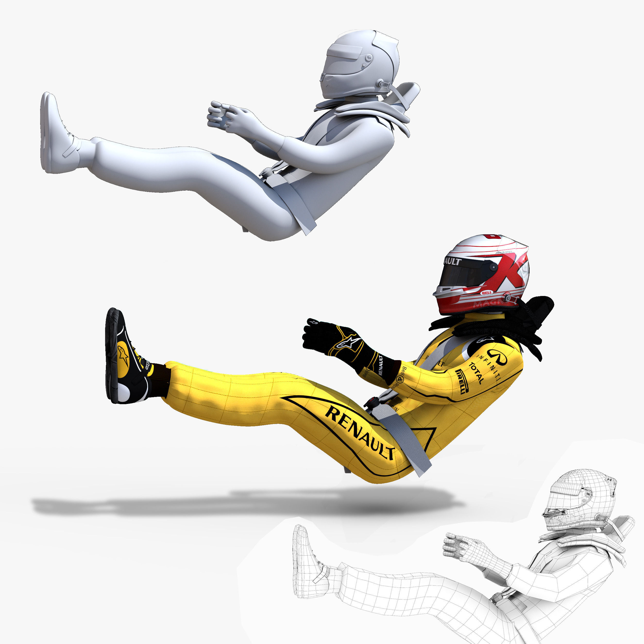 Kevin Magnussen 2016 Low-poly 3D model_1