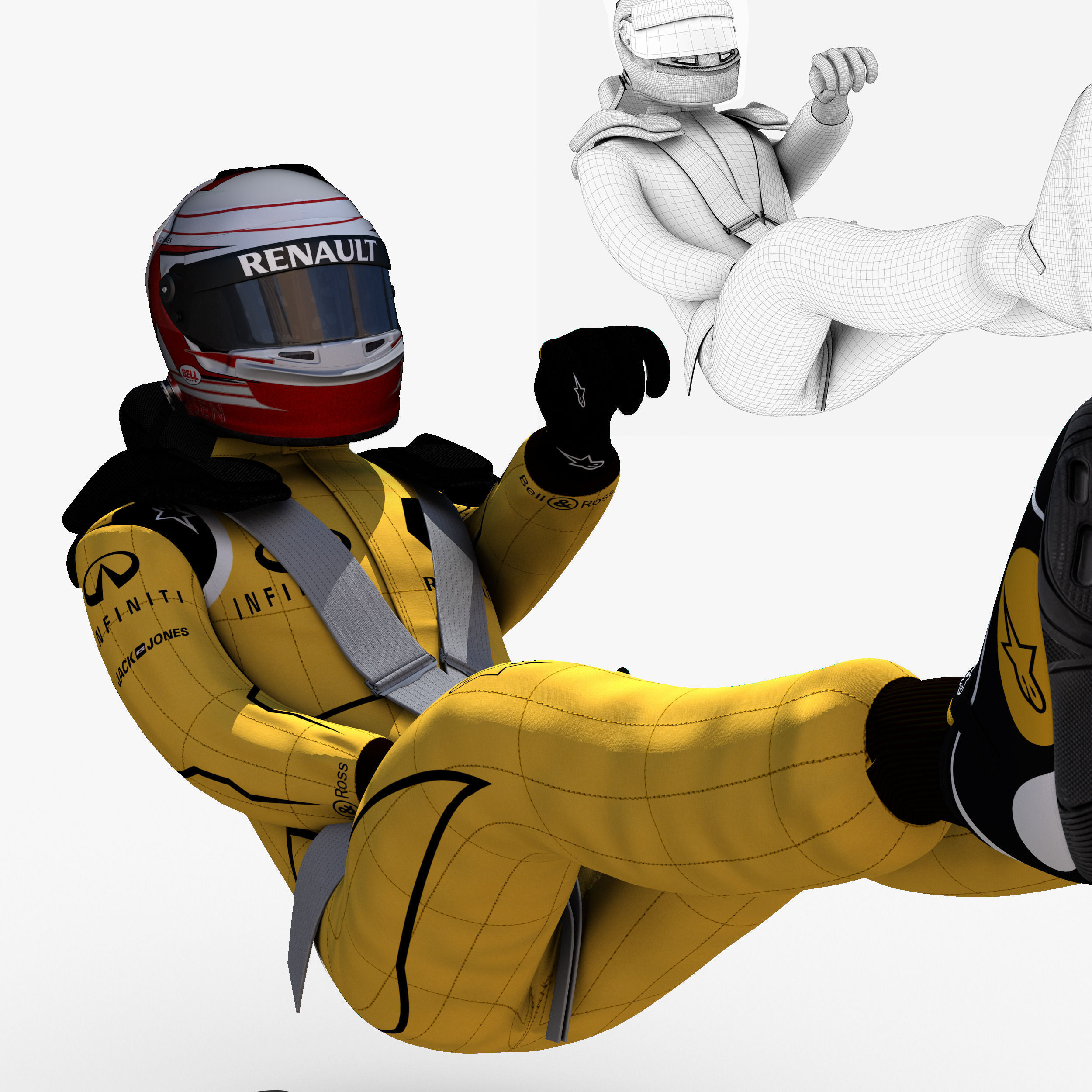 Kevin Magnussen 2016 Low-poly 3D model_5