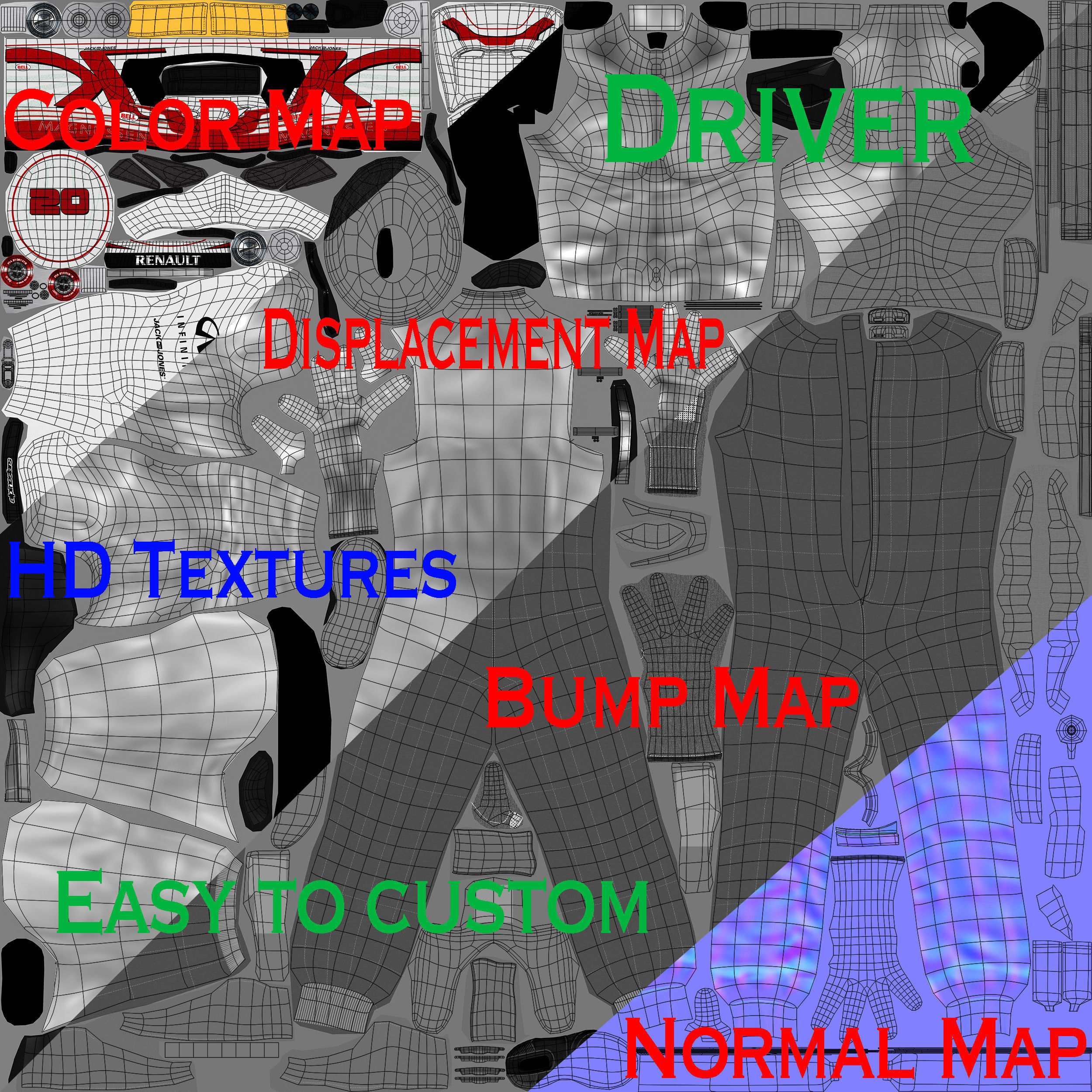 Kevin Magnussen 2016 Low-poly 3D model_13