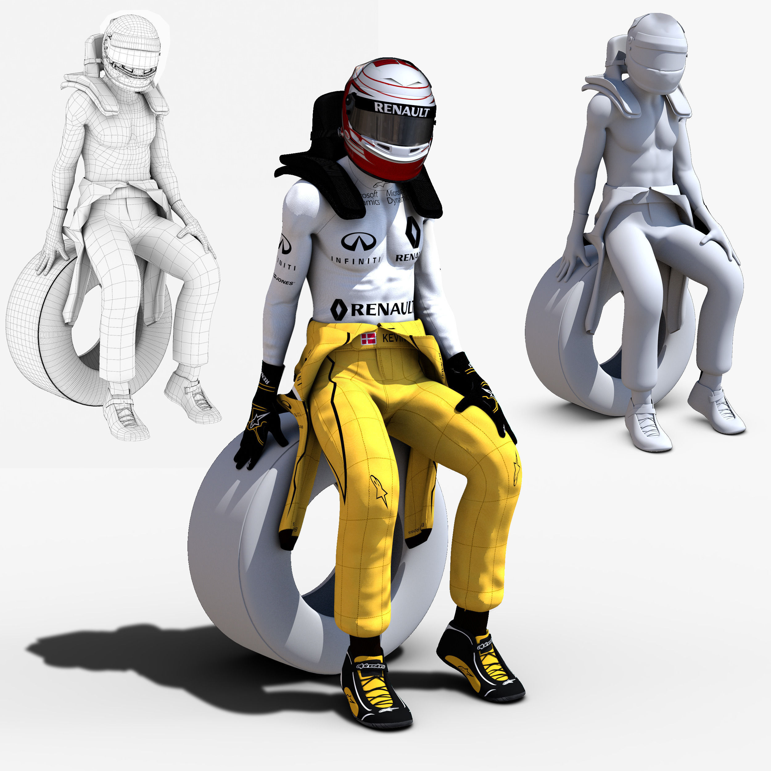 Kevin Magnussen 2016 Low-poly 3D model_4
