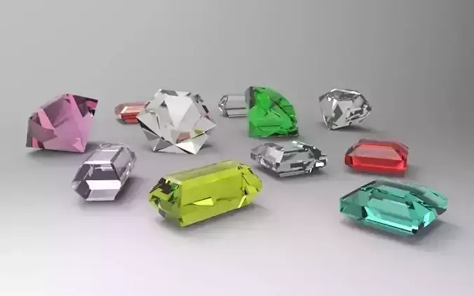 Diamonds different colored crystals