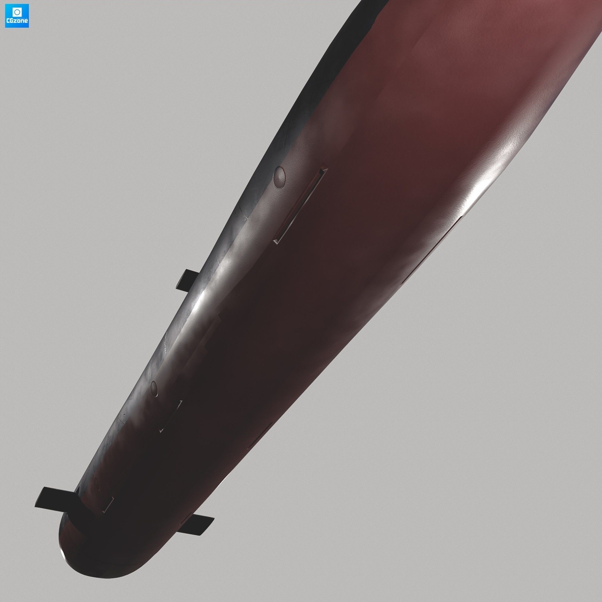 Submarine Low-poly 3D model_7