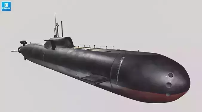 Submarine Low-poly 3D model