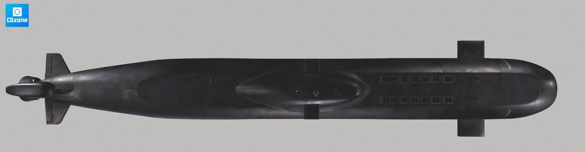 Submarine Low-poly 3D model_5