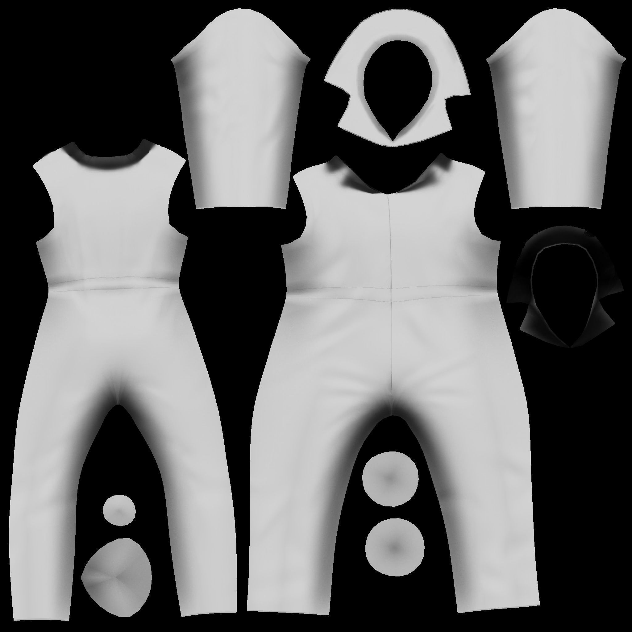 Mens Multiprofession Work Jumpsuit Uniform Low-poly 3D model_8