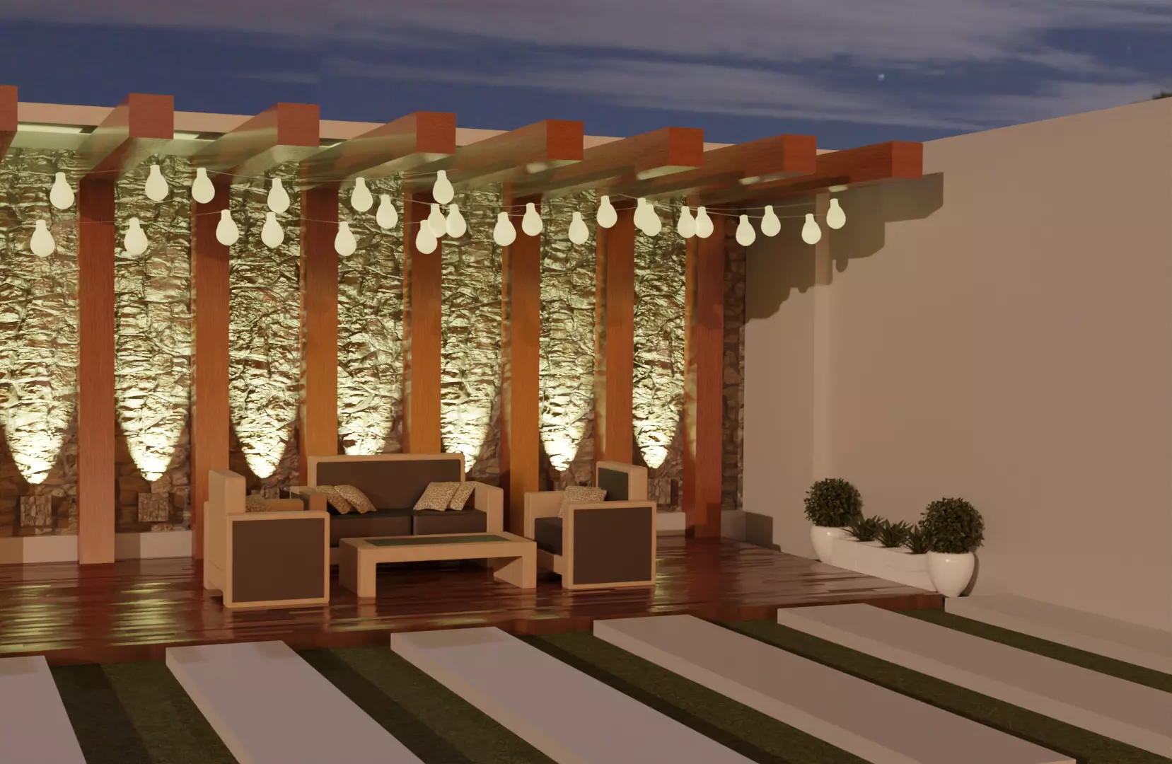 Open Air Sitting 3D model_0