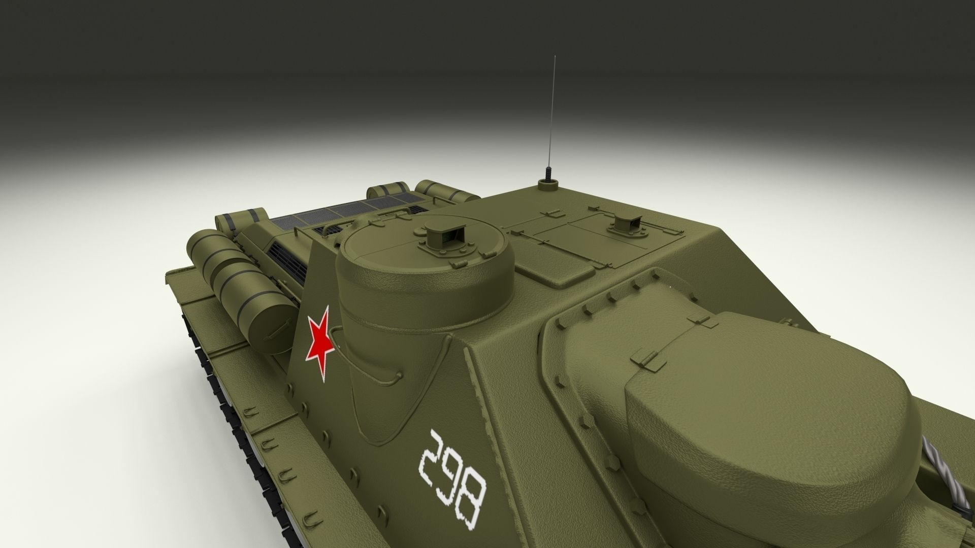 SU 100 Tank Destroyer 3D model_8