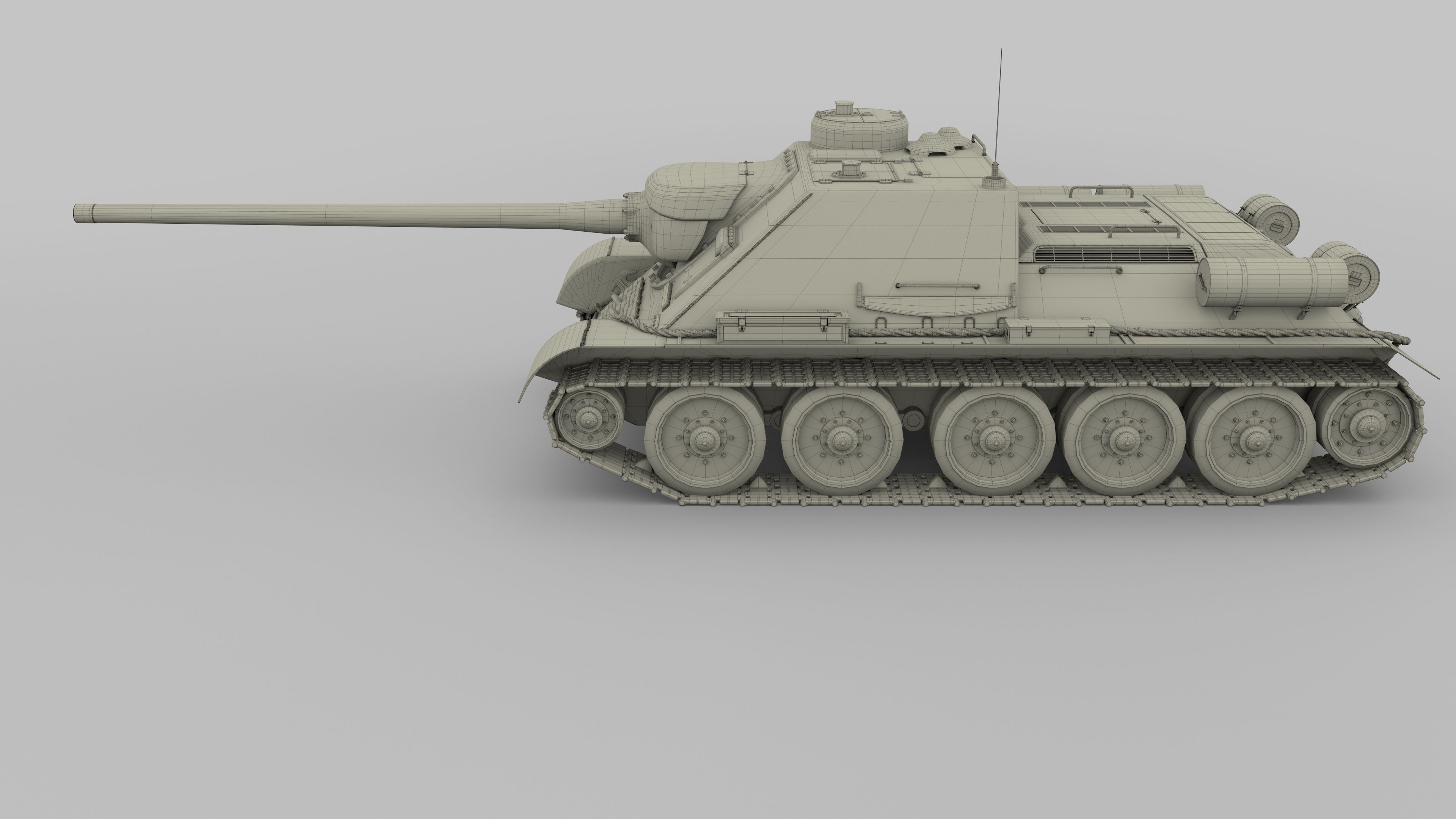 SU 100 Tank Destroyer 3D model_18