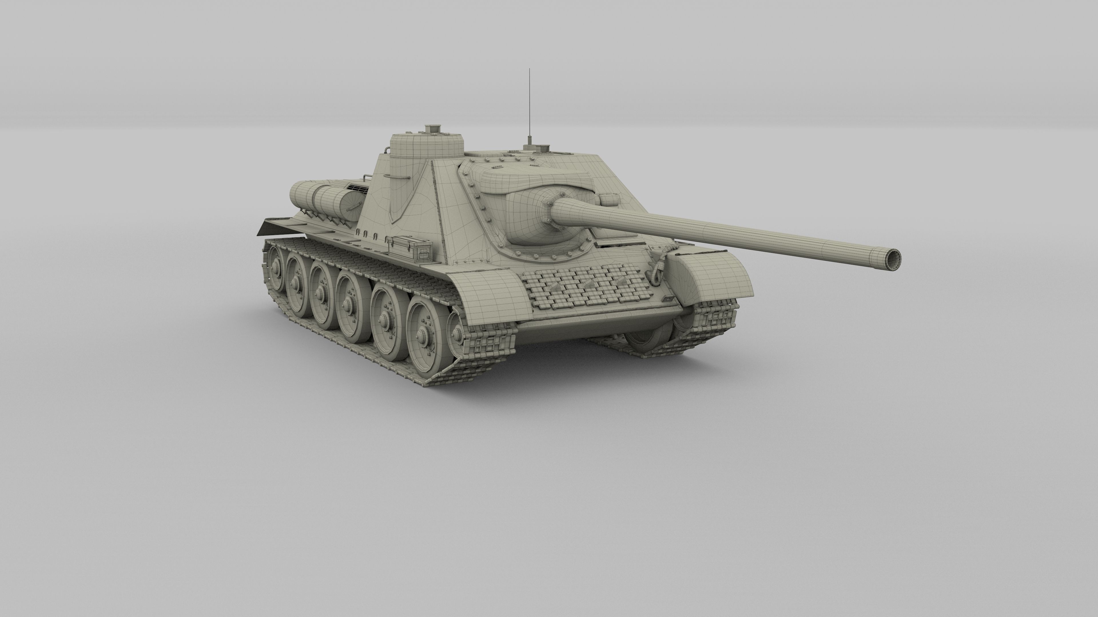 SU 100 Tank Destroyer 3D model_14