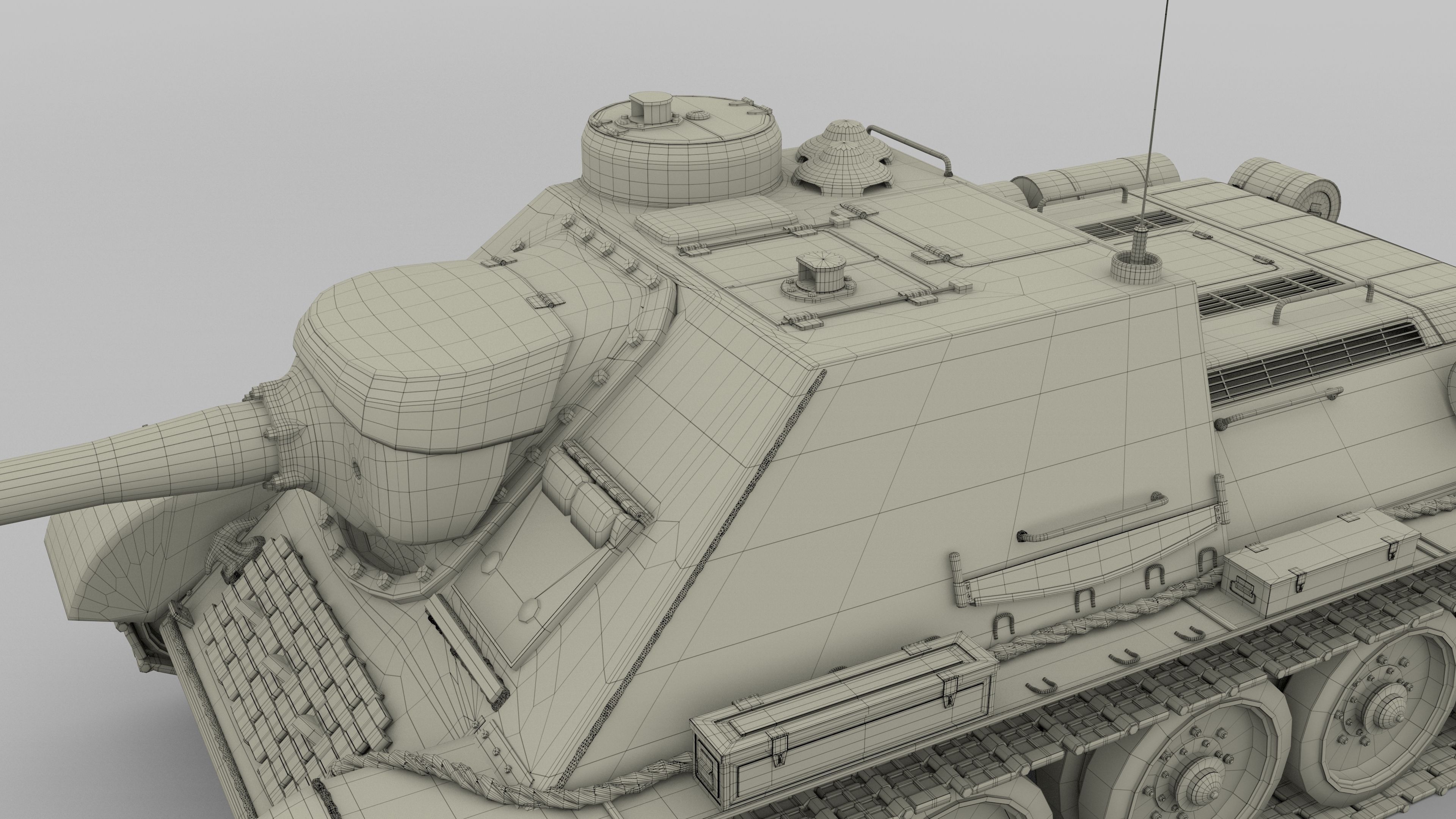 SU 100 Tank Destroyer 3D model_27