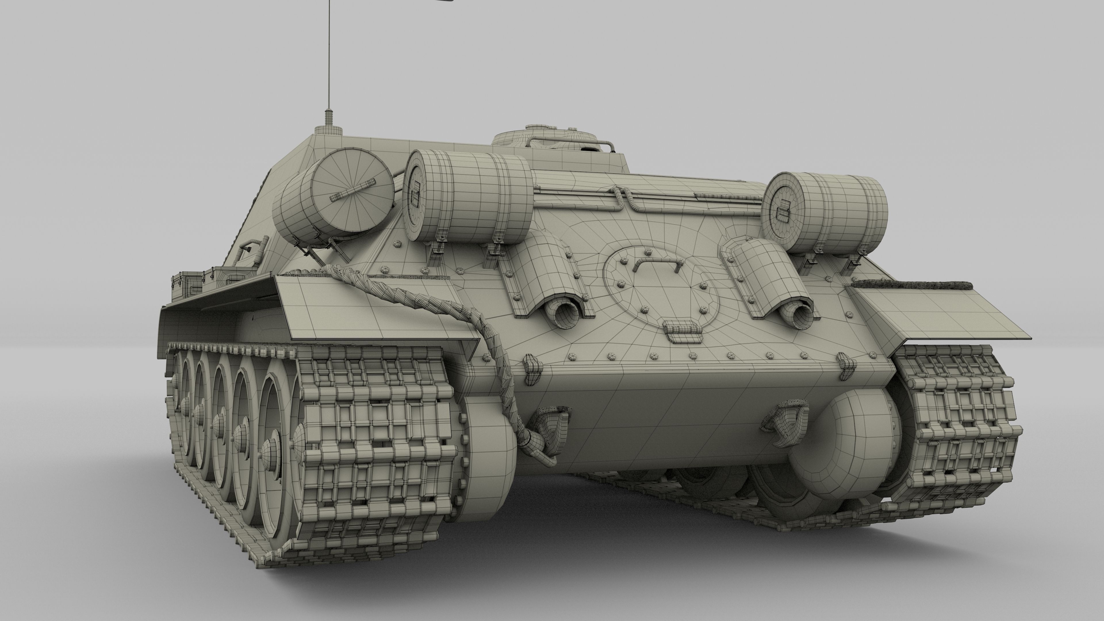 SU 100 Tank Destroyer 3D model_39
