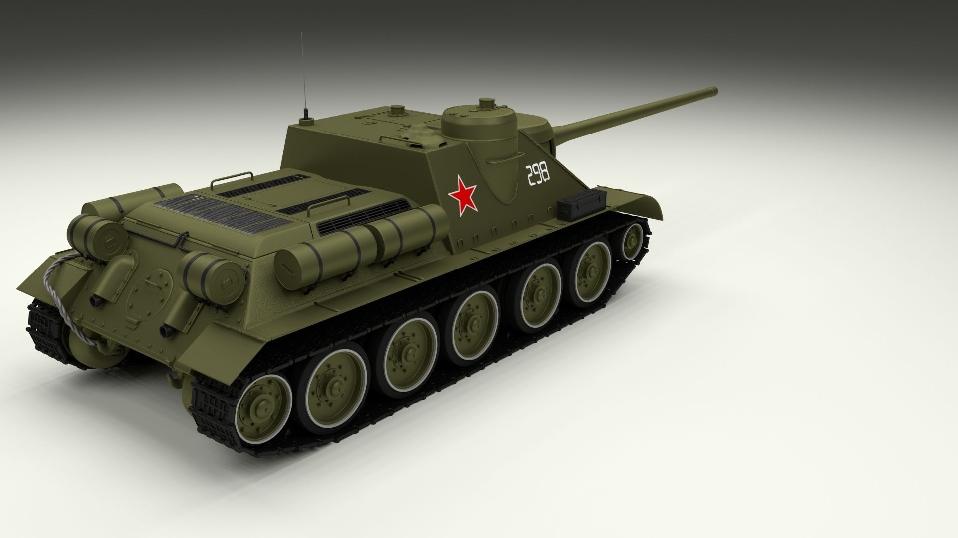 SU 100 Tank Destroyer 3D model_1