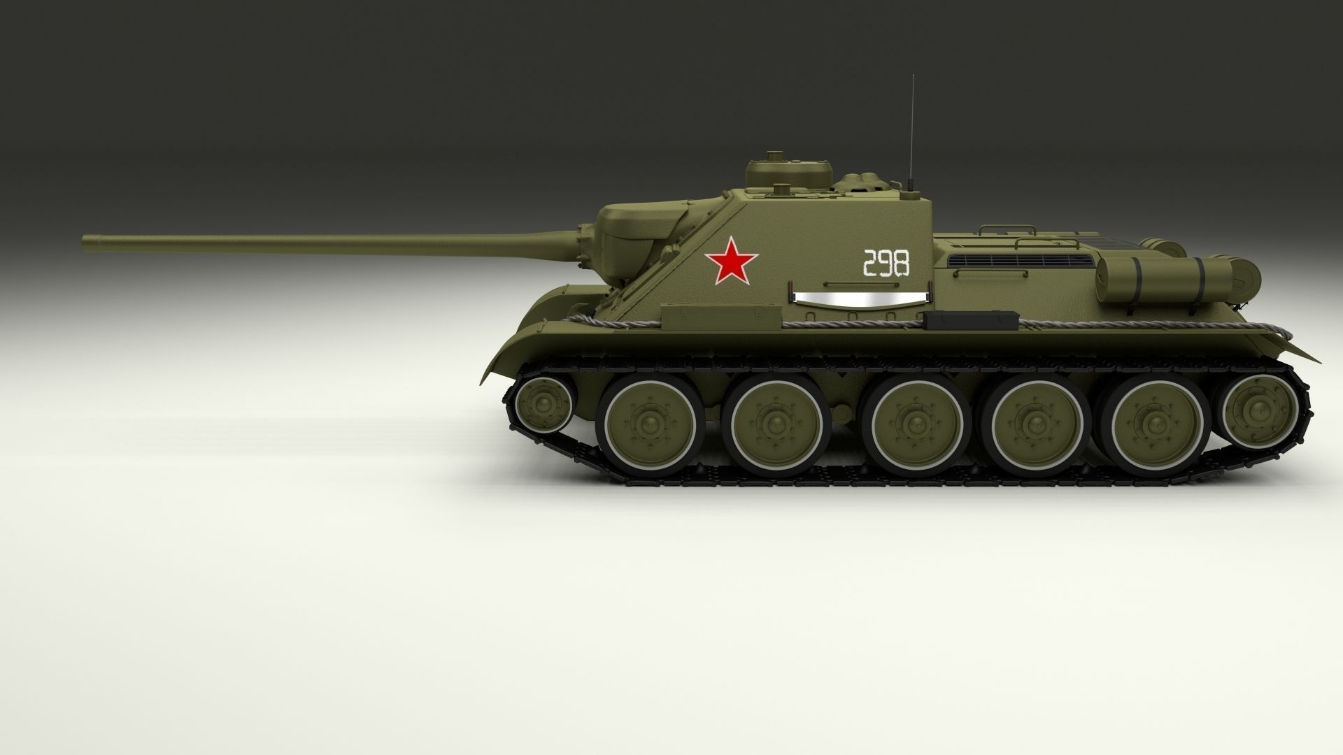 SU 100 Tank Destroyer 3D model_16