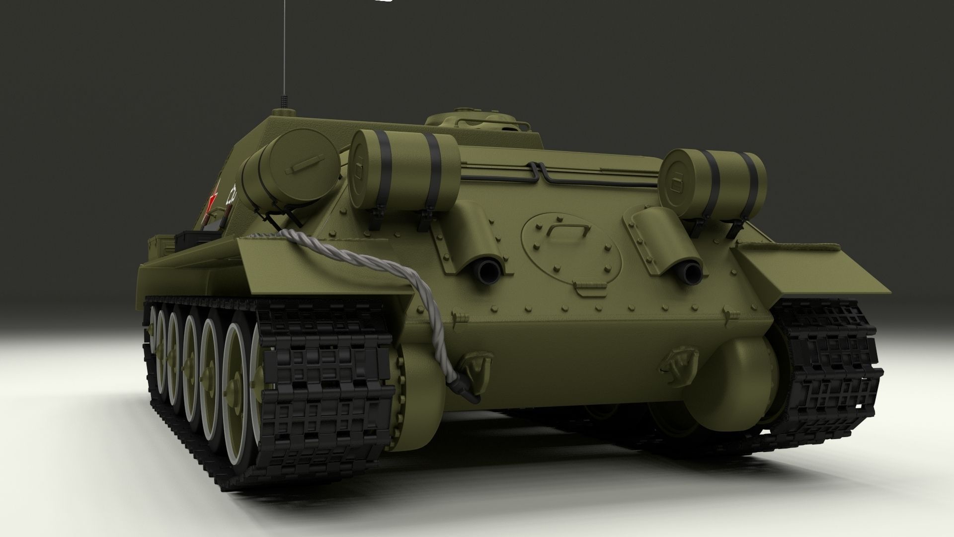 SU 100 Tank Destroyer 3D model_20