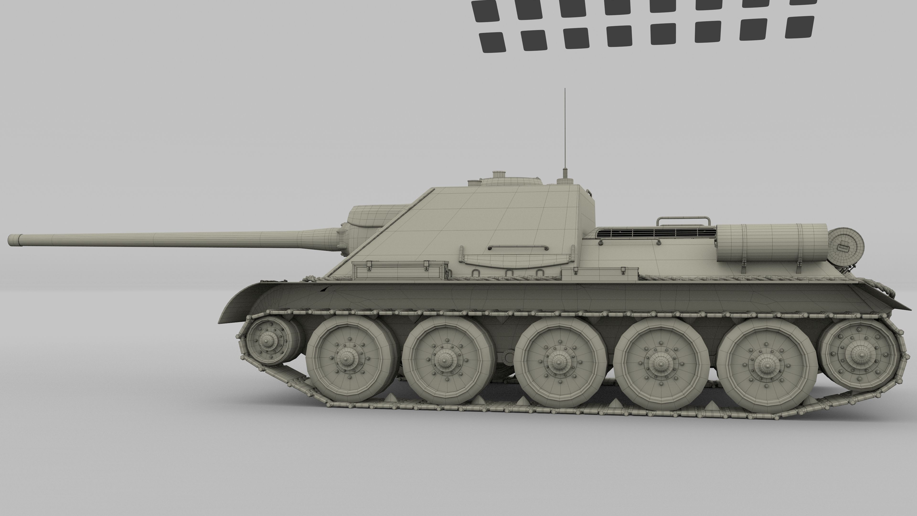 SU 100 Tank Destroyer 3D model_38