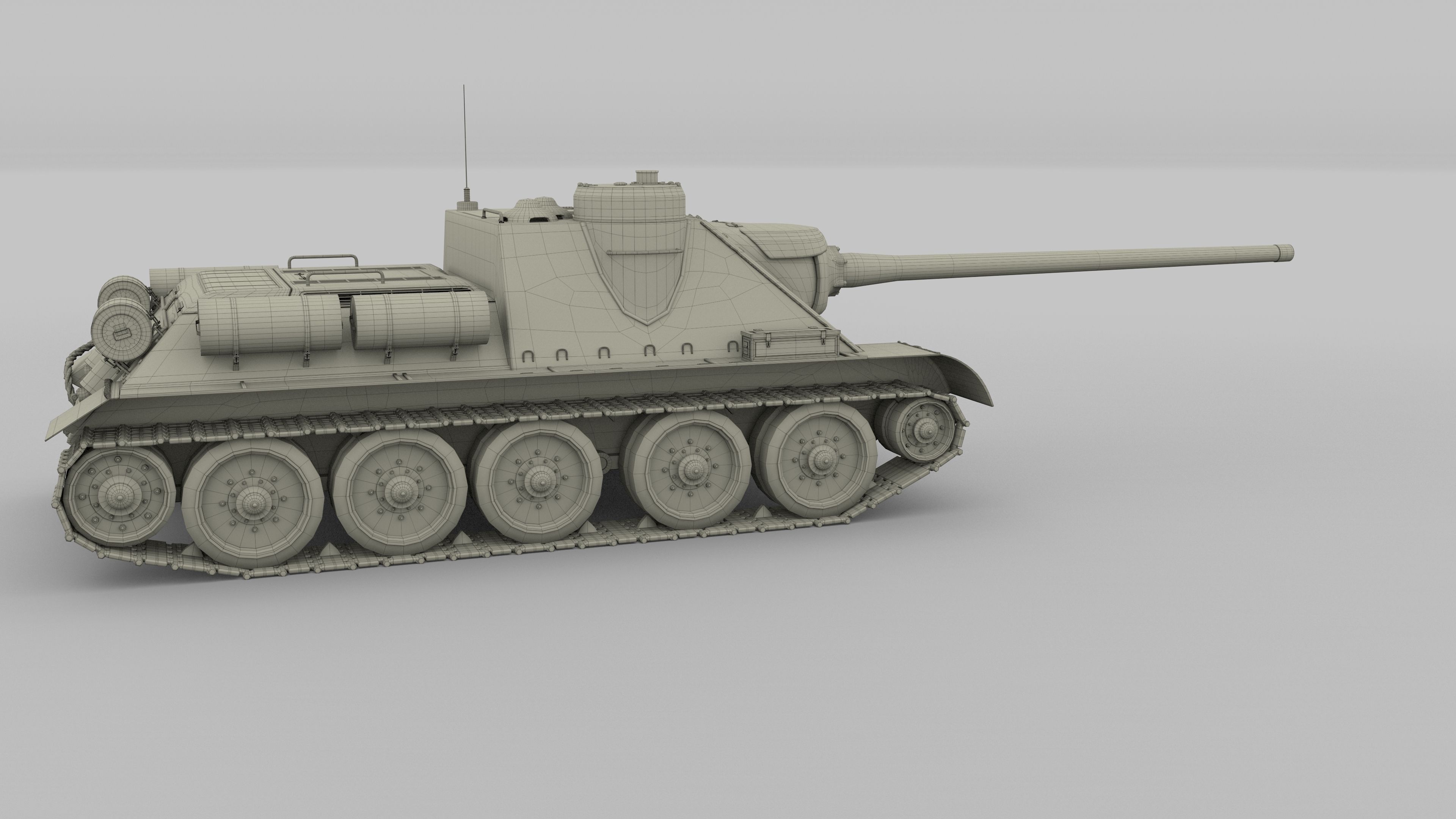 SU 100 Tank Destroyer 3D model_37