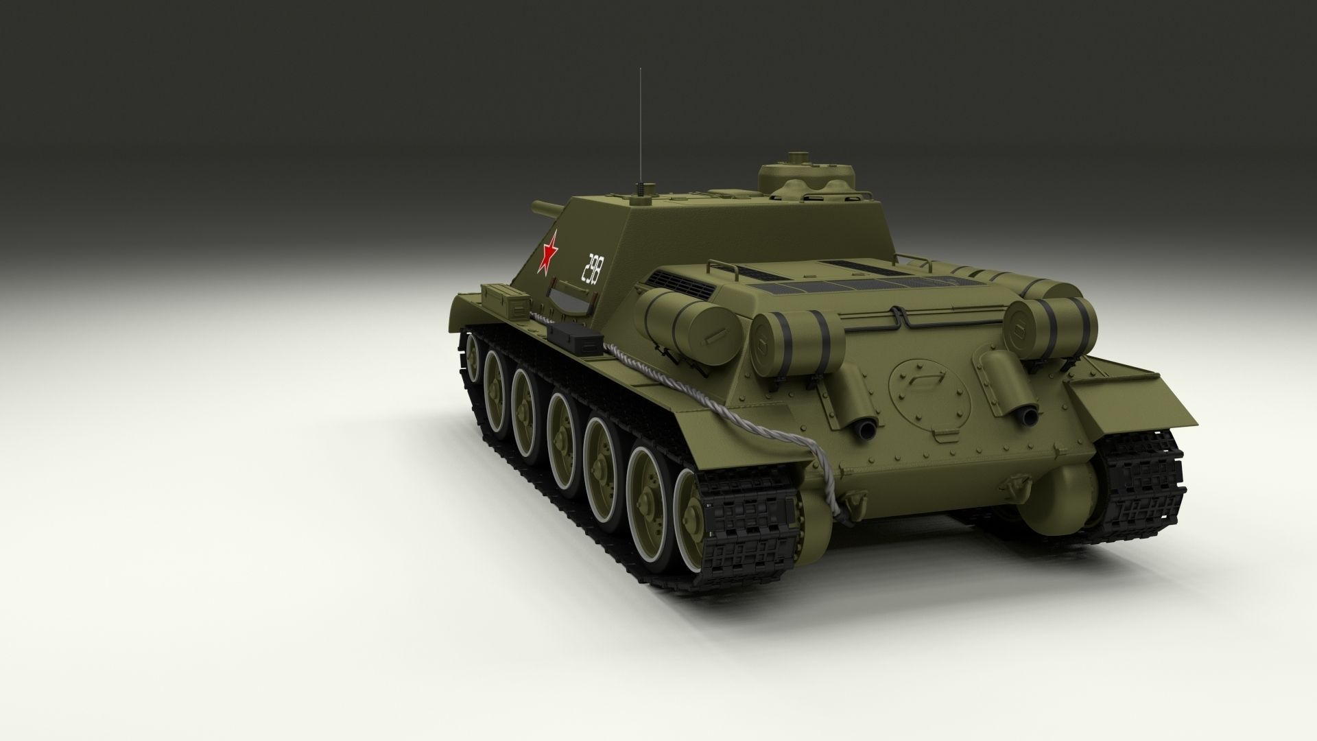 SU 100 Tank Destroyer 3D model_44