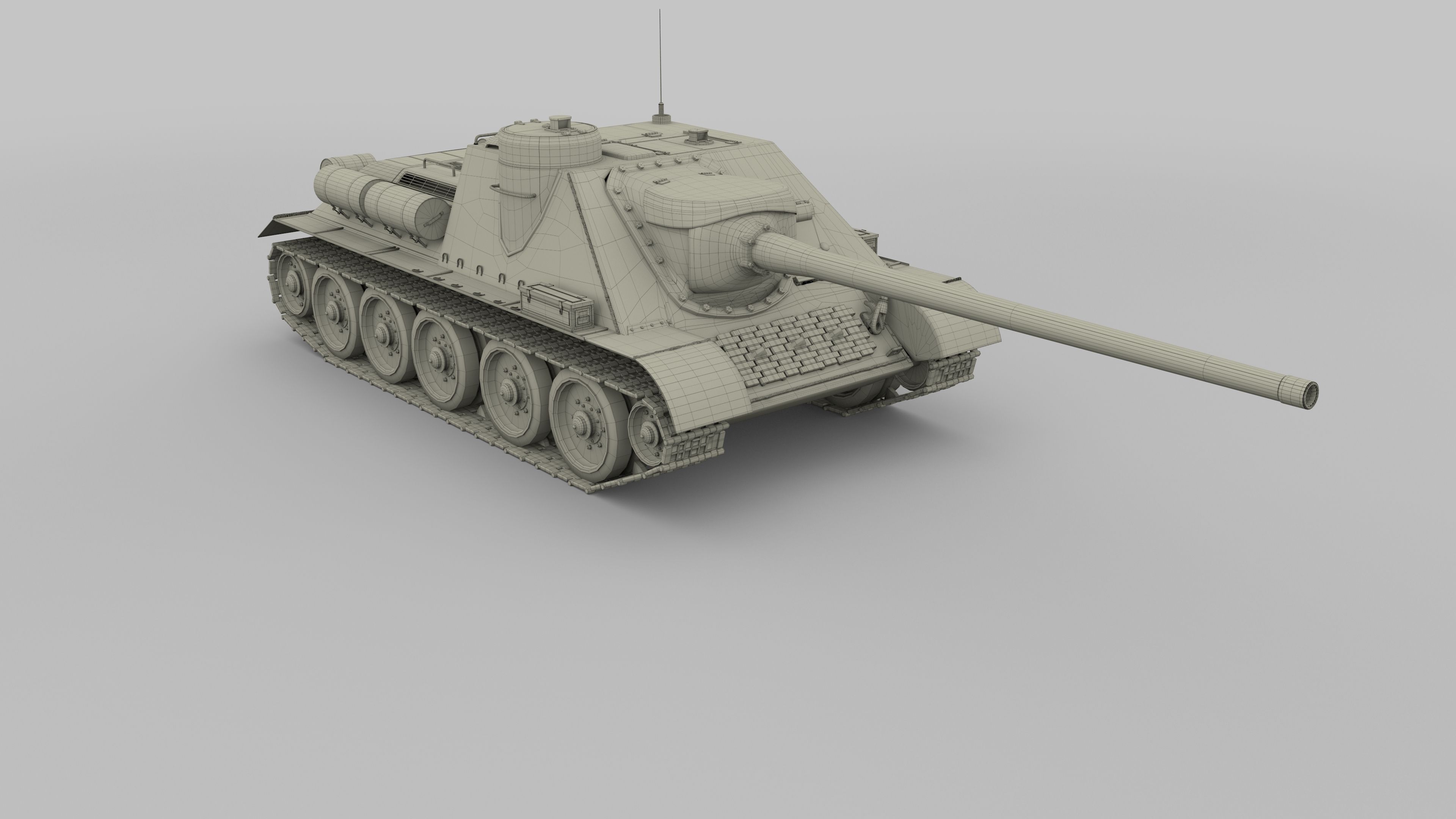 SU 100 Tank Destroyer 3D model_13