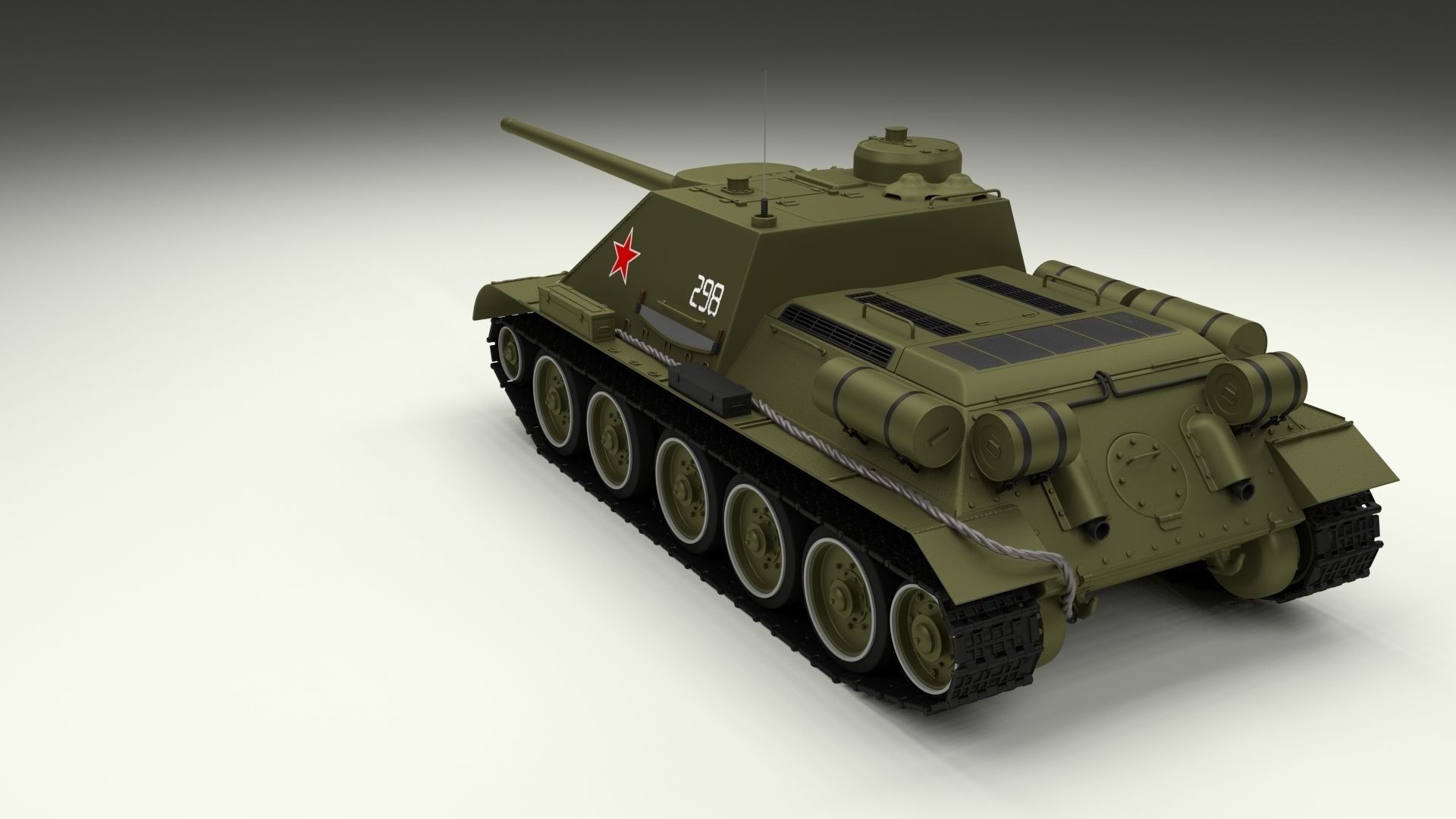 SU 100 Tank Destroyer 3D model_34