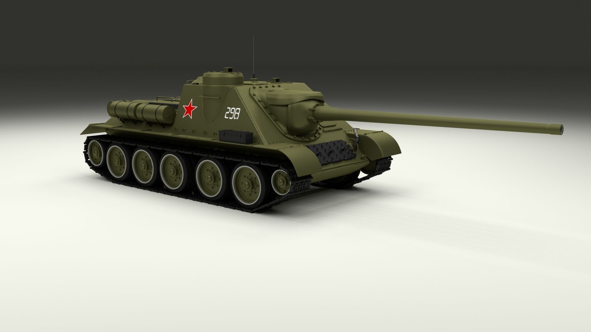 SU 100 Tank Destroyer 3D model_11