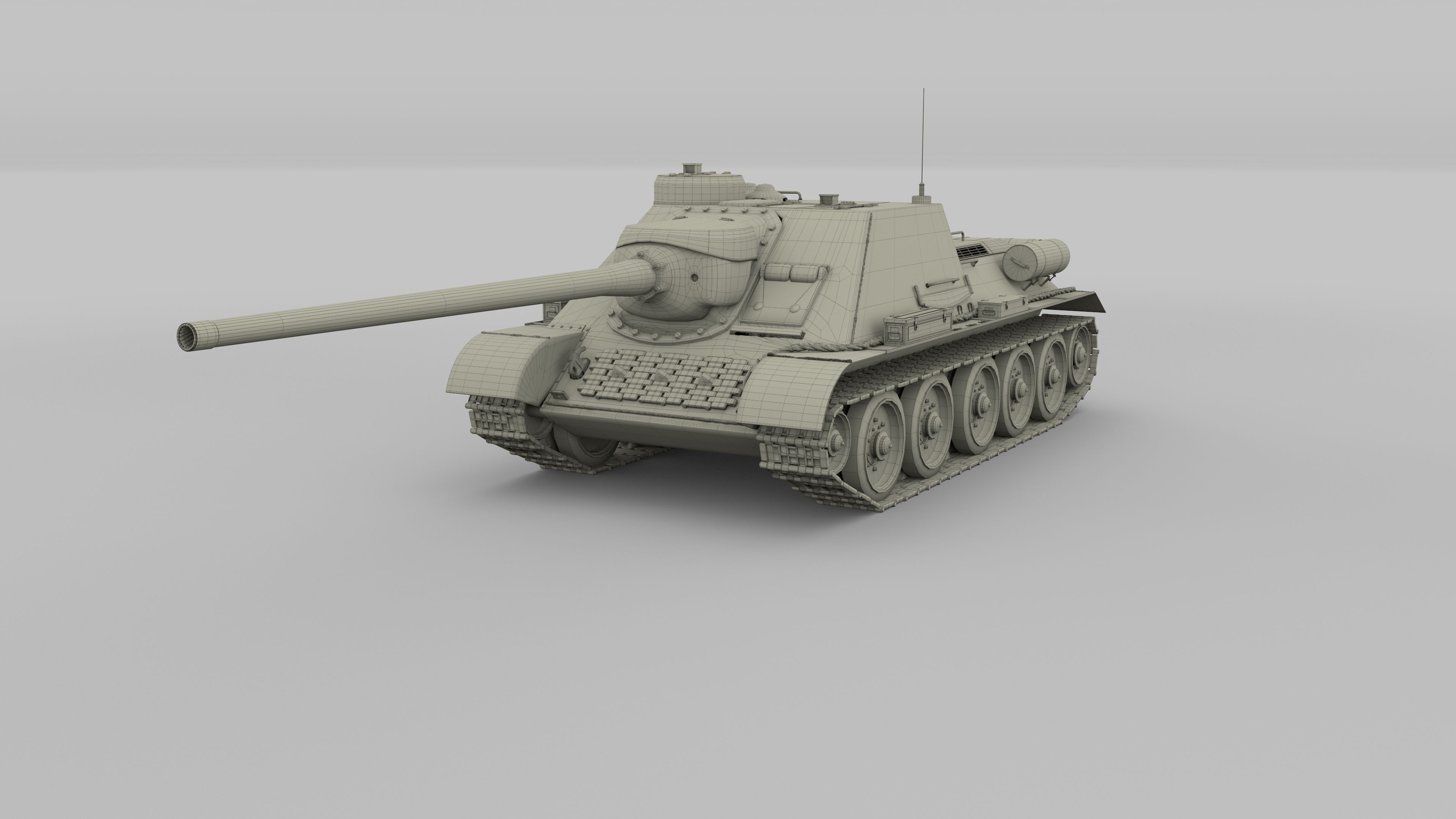 SU 100 Tank Destroyer 3D model_42