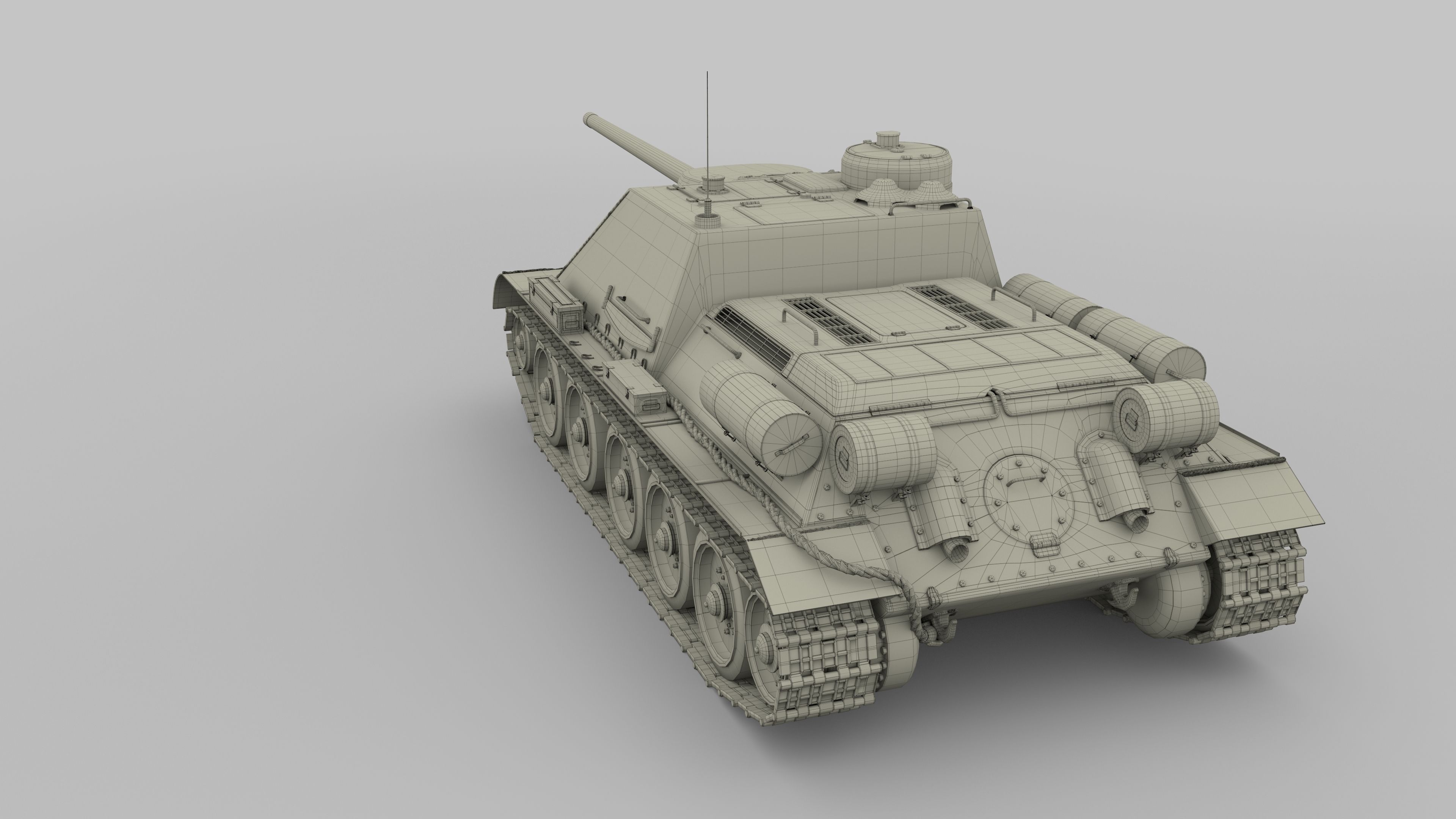 SU 100 Tank Destroyer 3D model_17