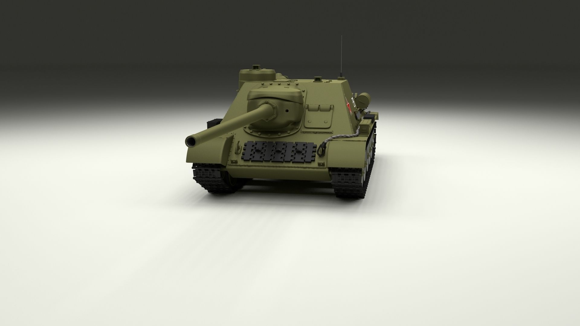 SU 100 Tank Destroyer 3D model_3