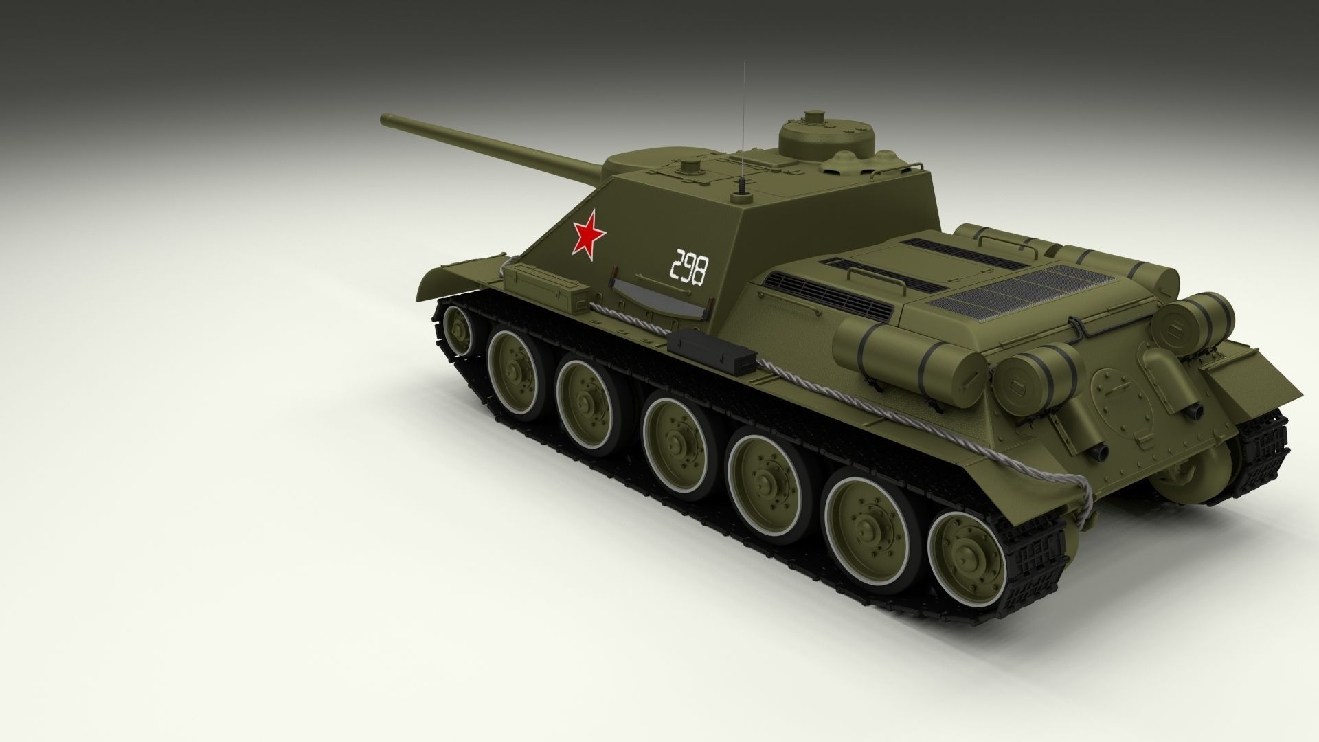 SU 100 Tank Destroyer 3D model_32