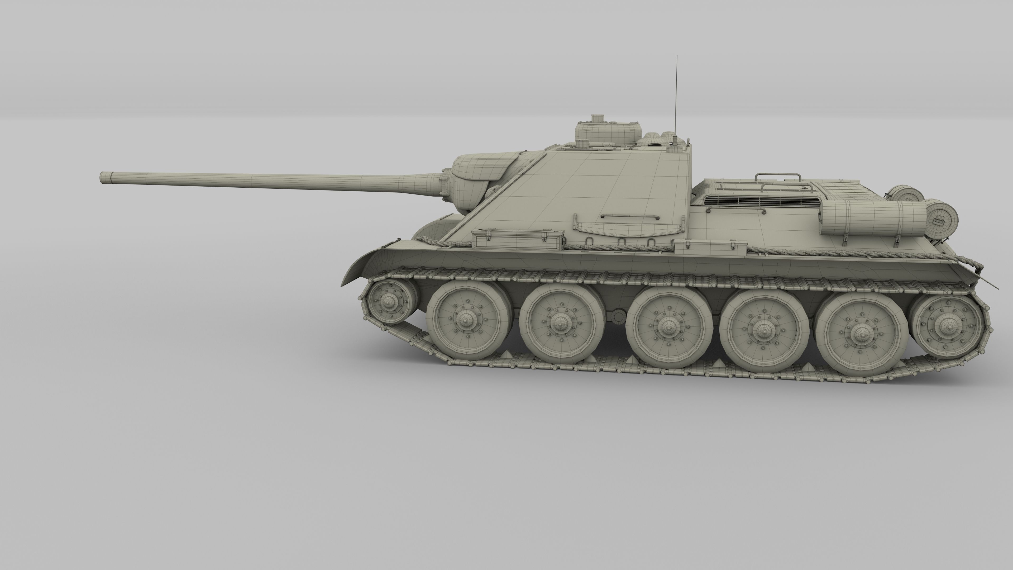 SU 100 Tank Destroyer 3D model_40