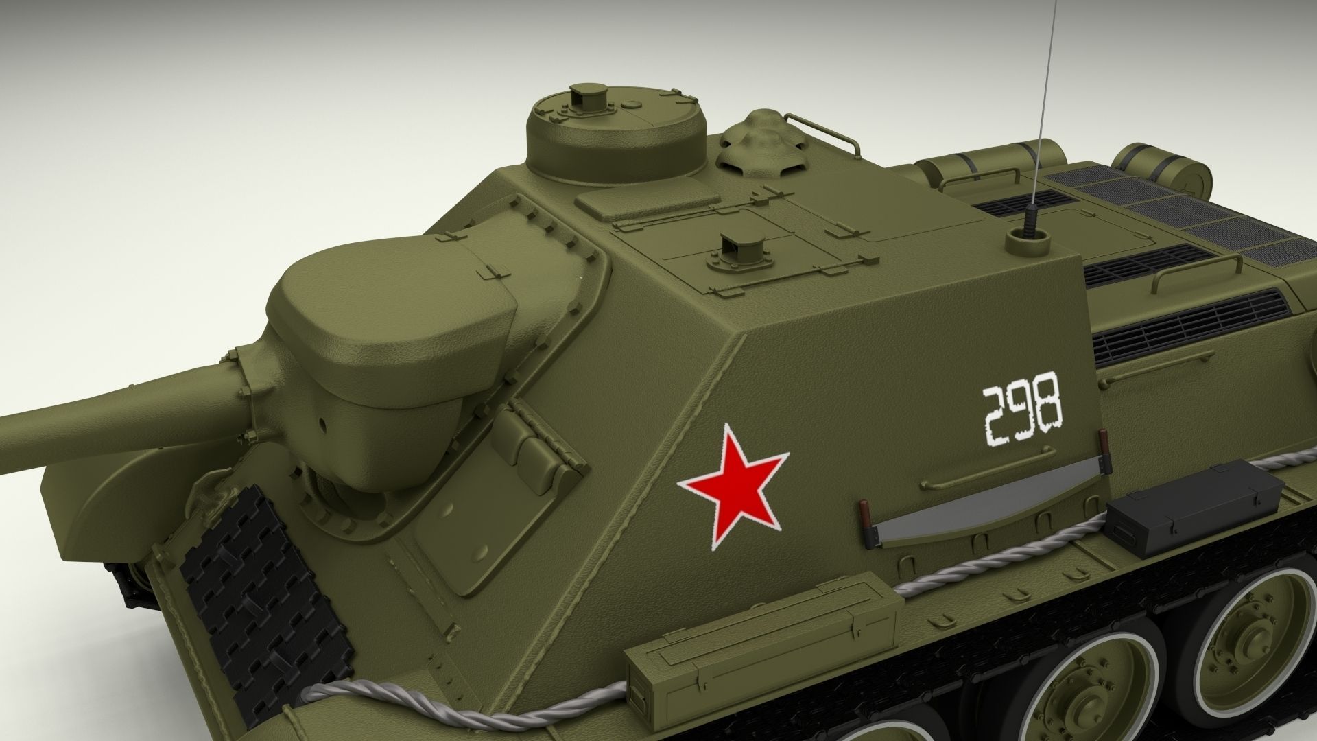 SU 100 Tank Destroyer 3D model_29