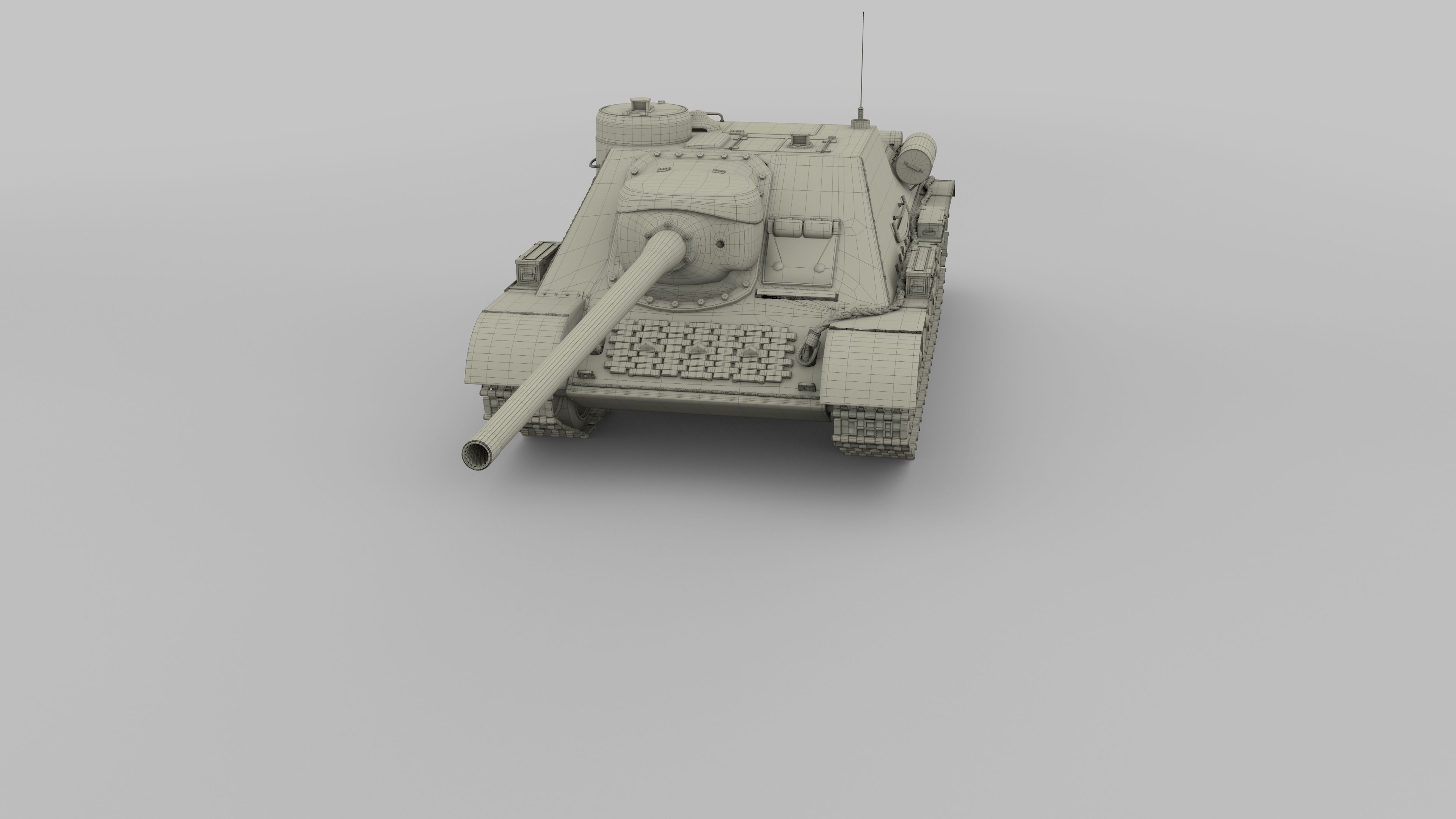 SU 100 Tank Destroyer 3D model_30