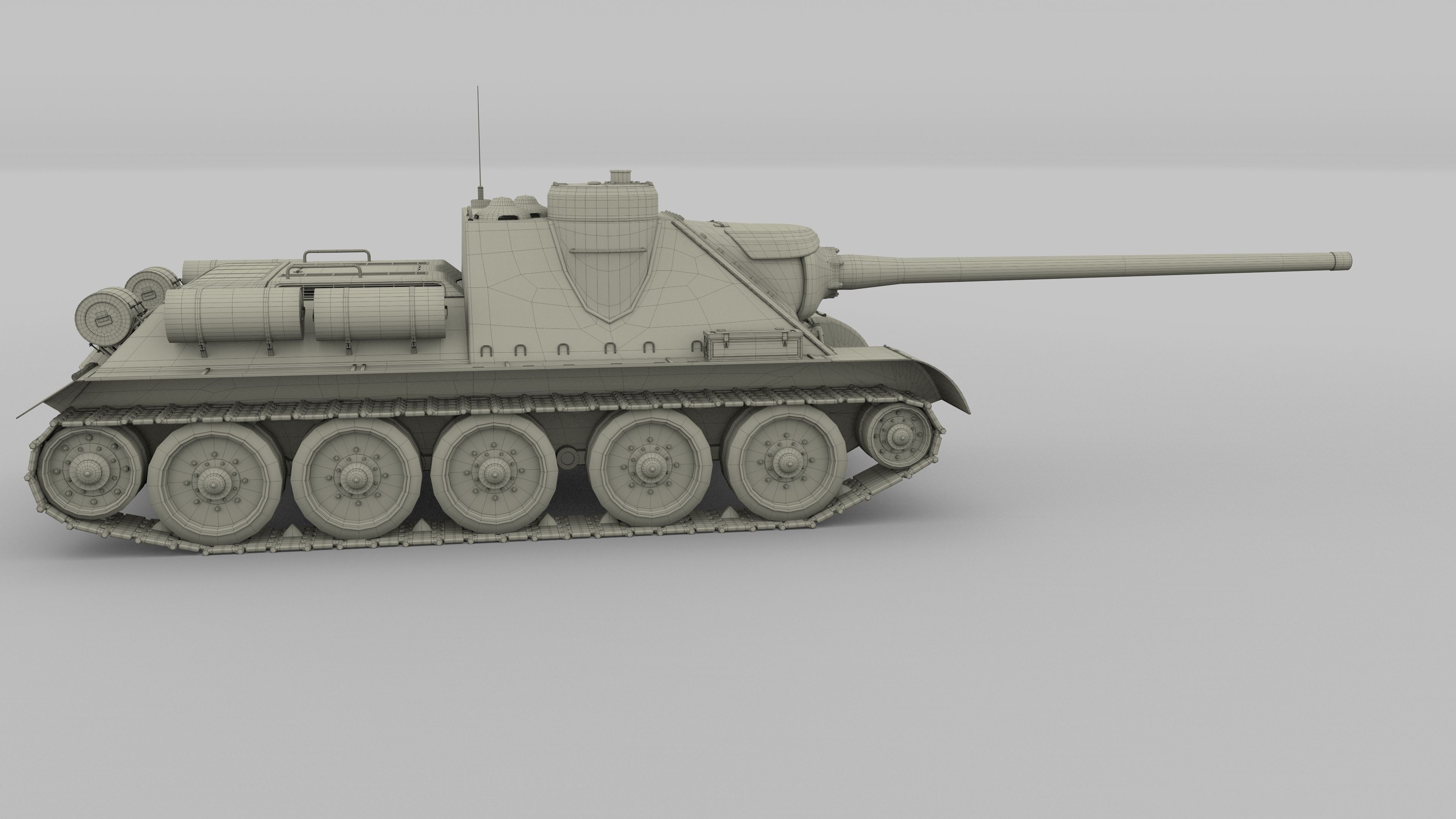 SU 100 Tank Destroyer 3D model_41