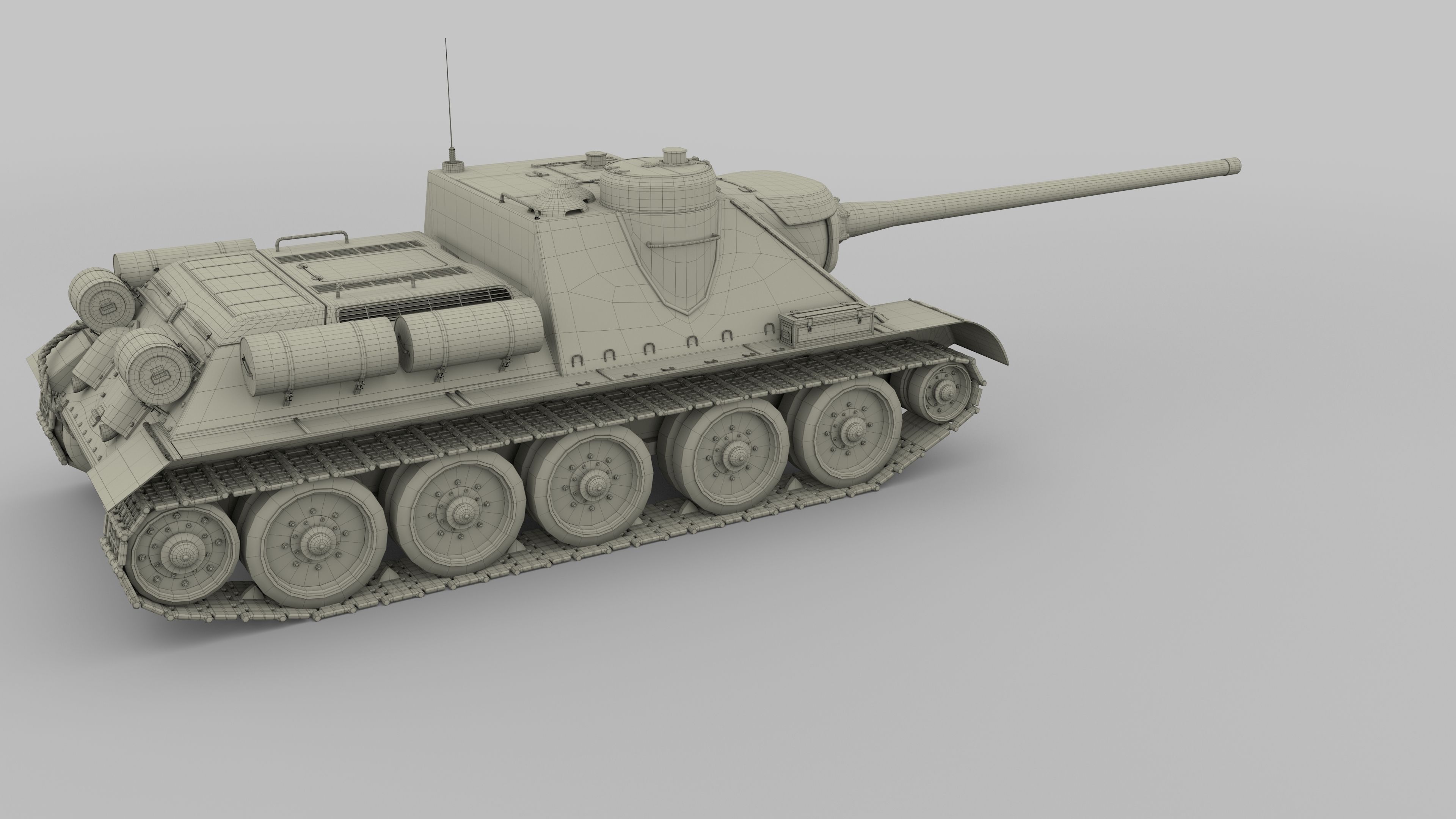 SU 100 Tank Destroyer 3D model_43