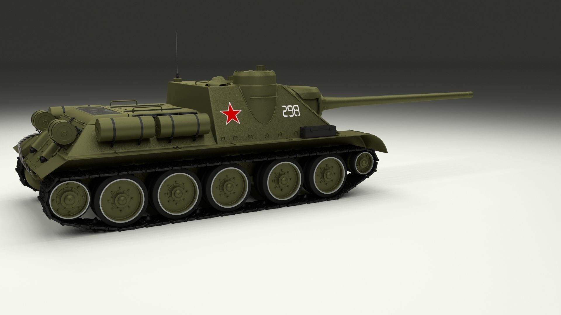 SU 100 Tank Destroyer 3D model_35