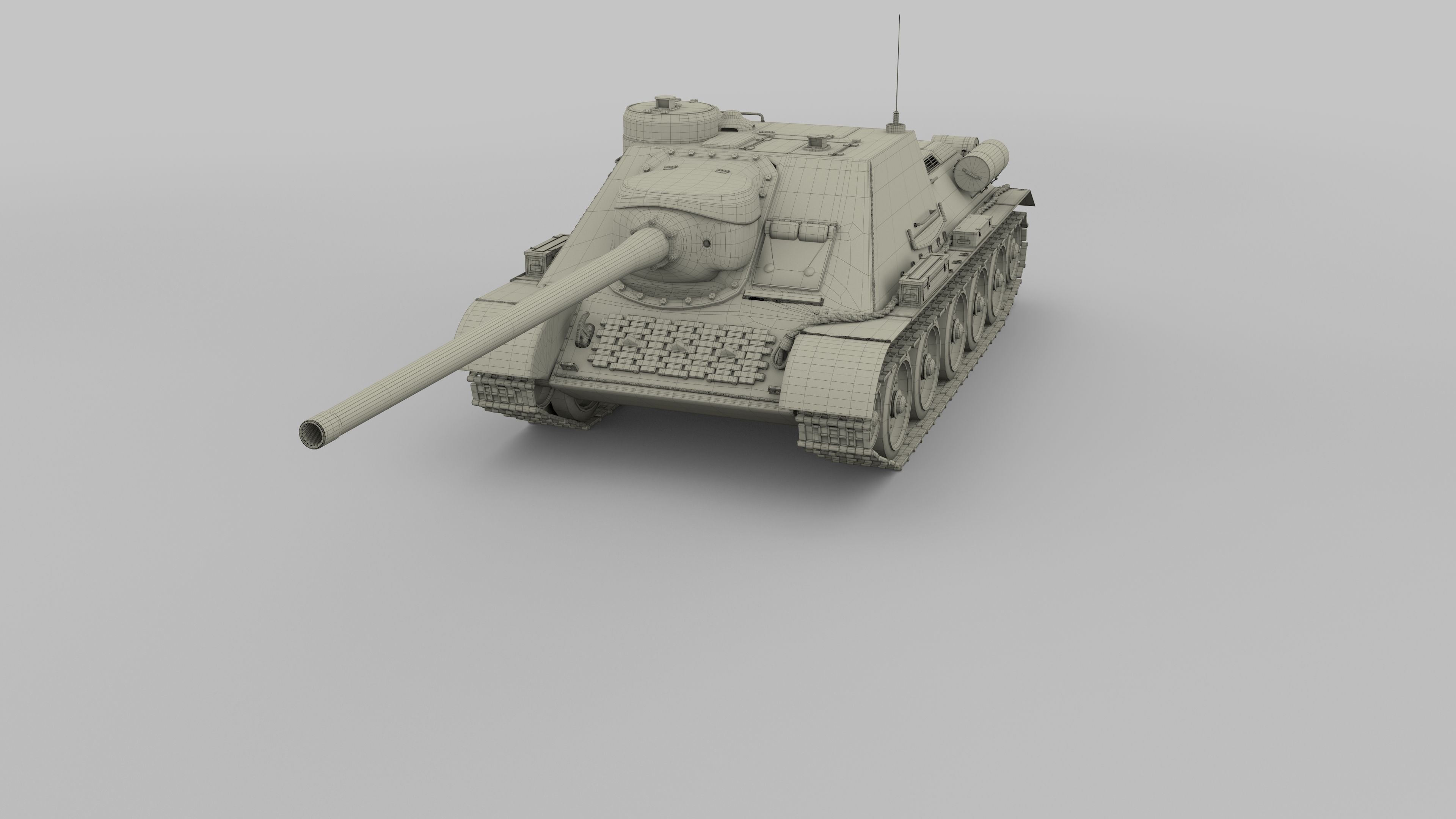 SU 100 Tank Destroyer 3D model_28