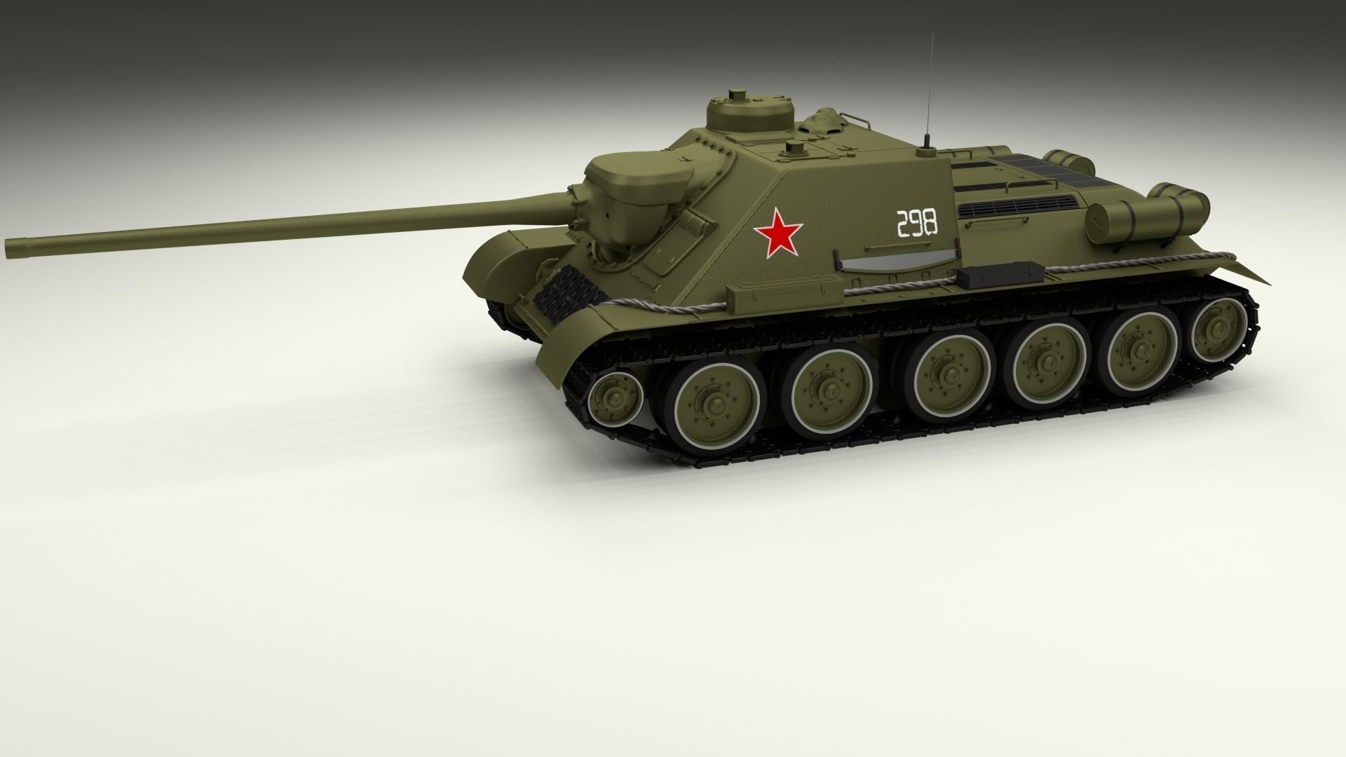 SU 100 Tank Destroyer 3D model_19