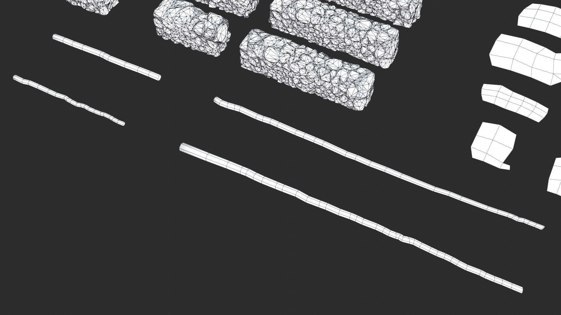 Thatched House Modular Kit Low-poly 3D model_14