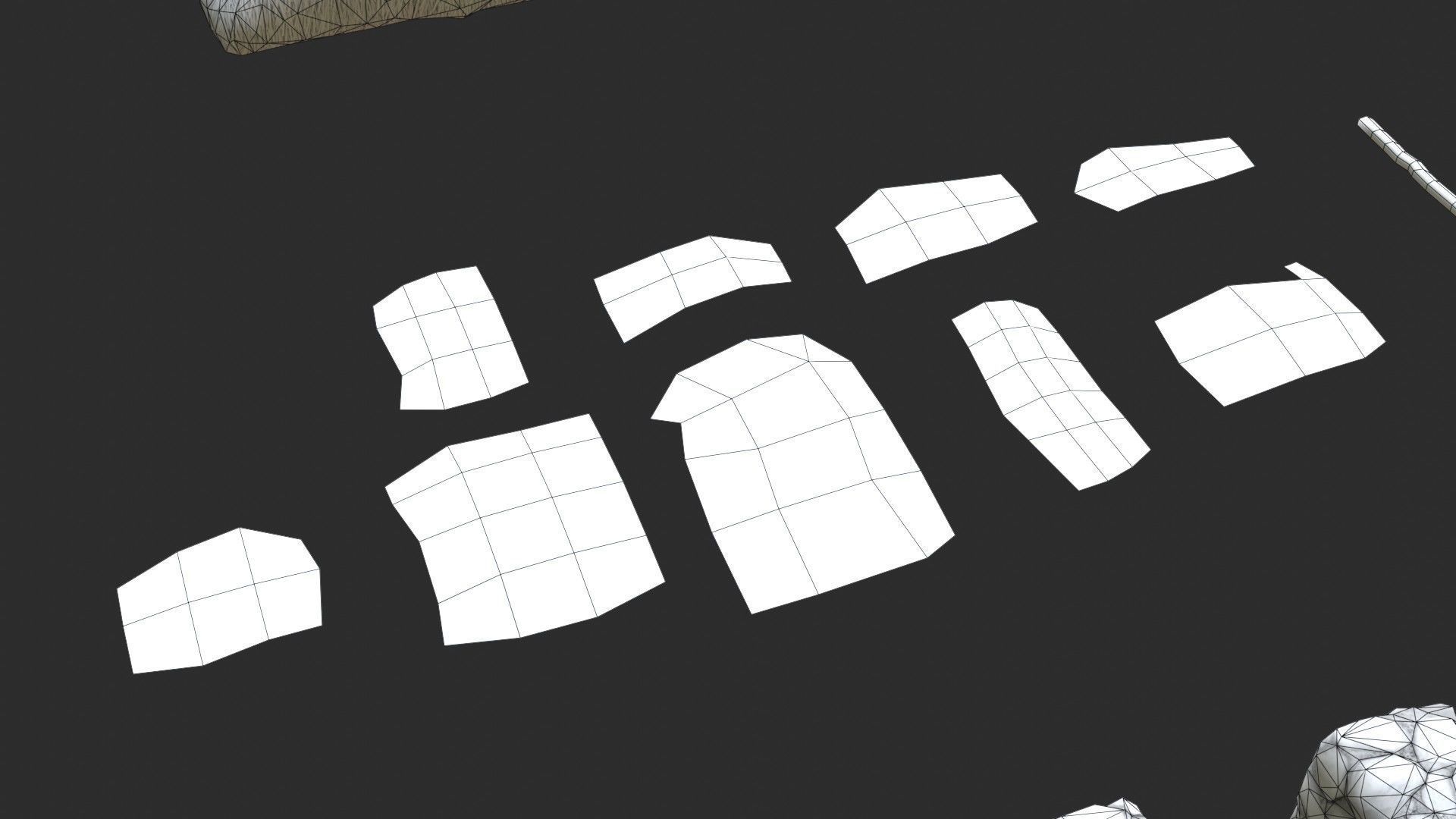 Thatched House Modular Kit Low-poly 3D model_19