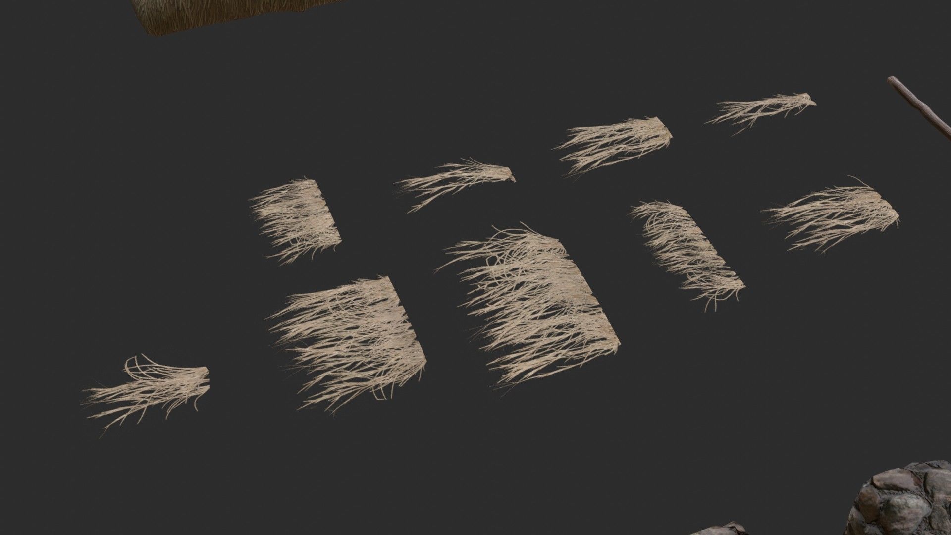 Thatched House Modular Kit Low-poly 3D model_8